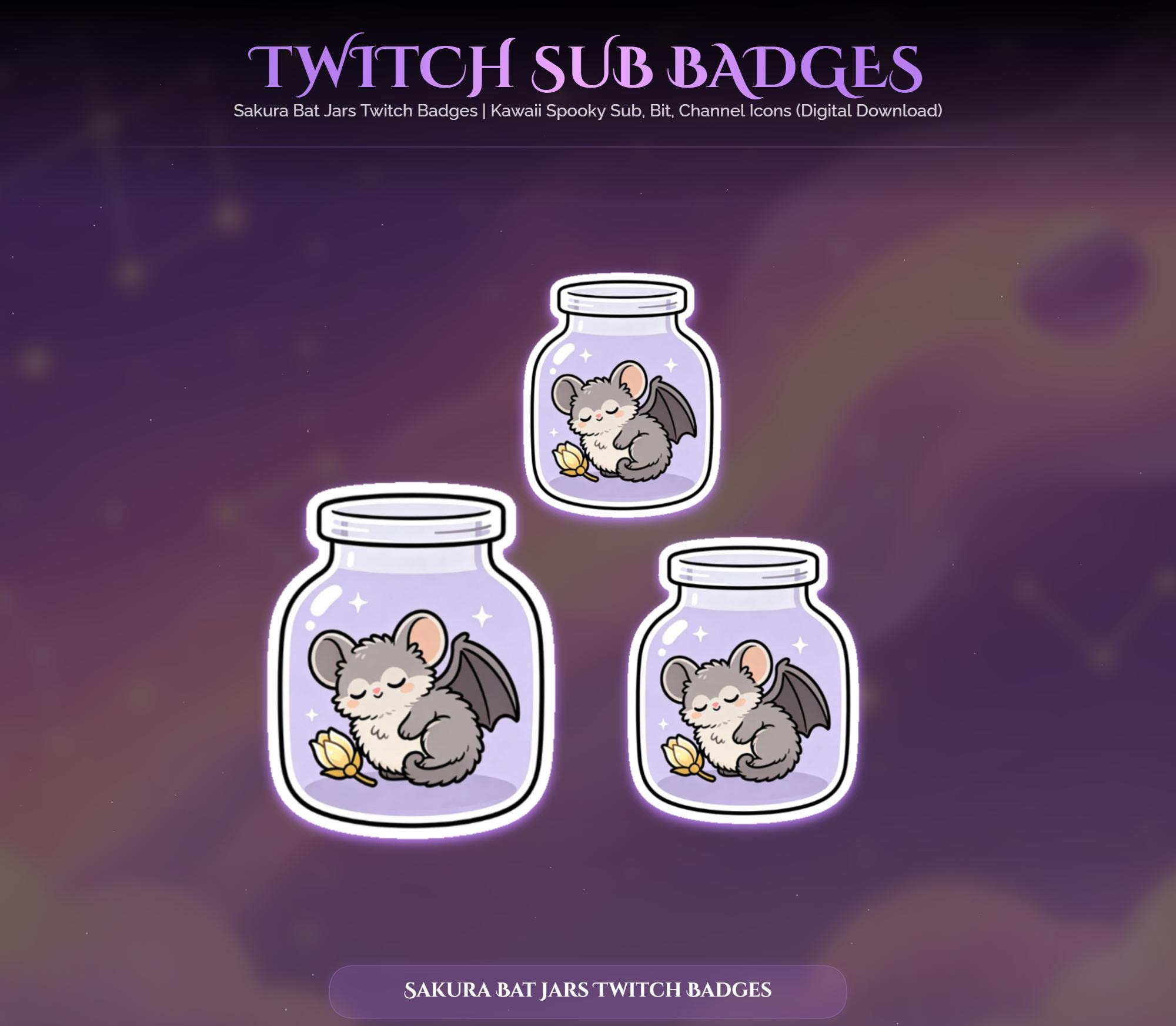 Sakura Bat Jars Twitch Badges — preview photo 3