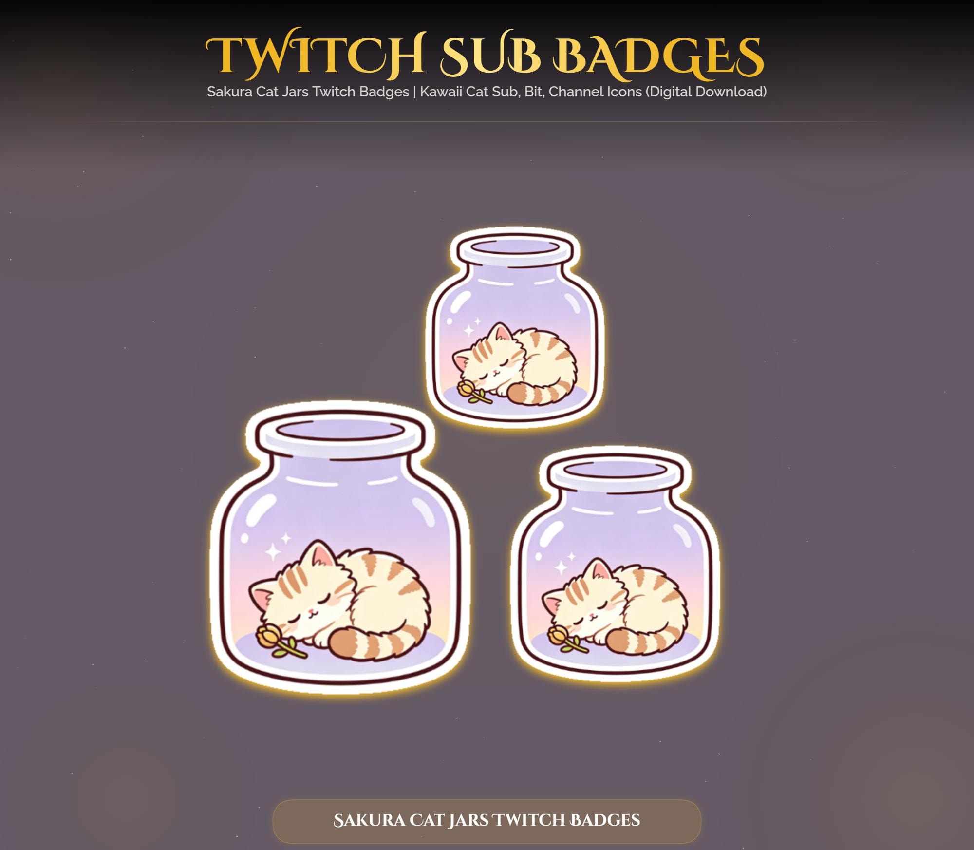 Sakura Cat Jars Twitch Badges — preview photo 3