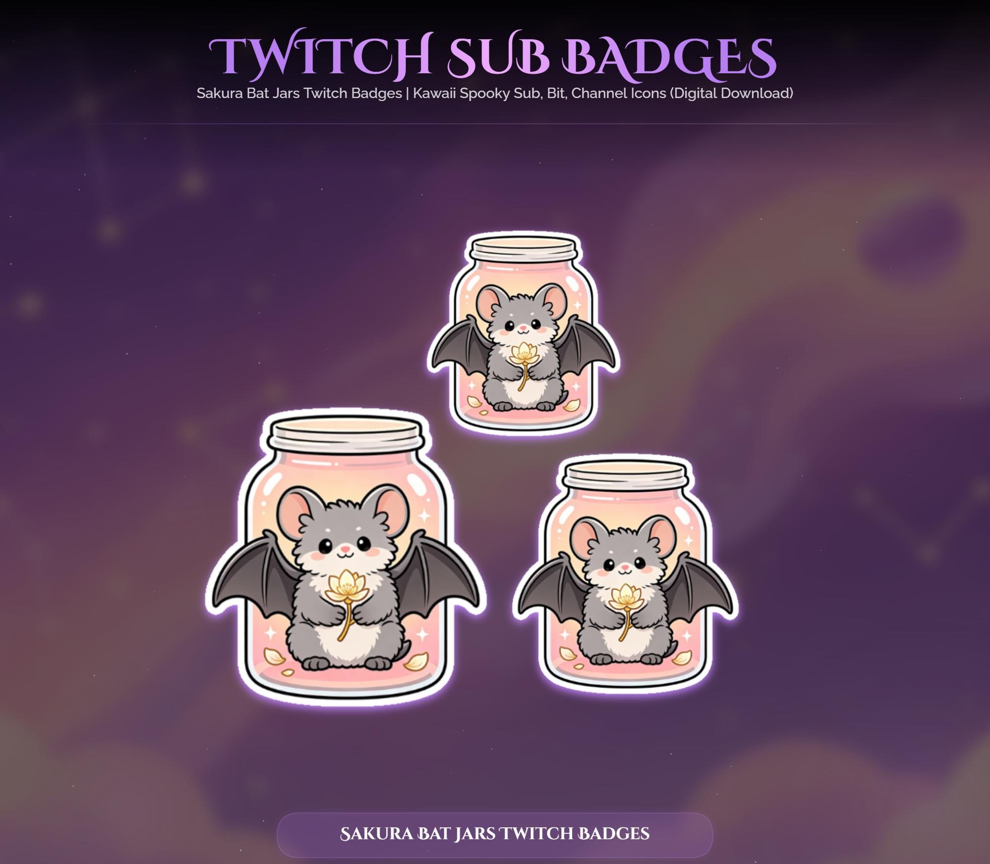 Sakura Bat Jars Twitch Badges — preview photo 5