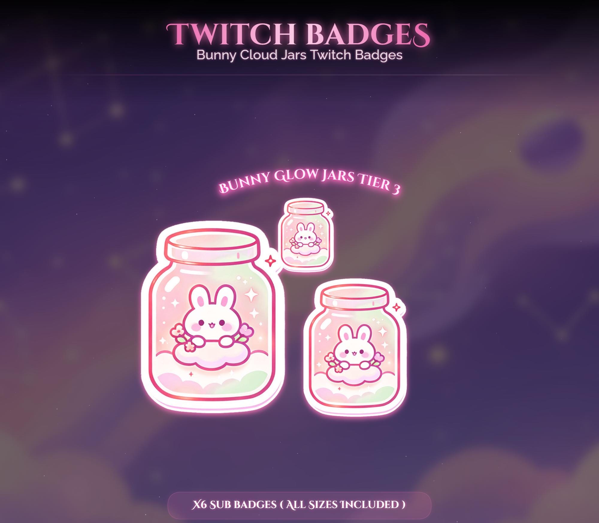 Bunny Cloud Jars Twitch Badges — preview photo 6