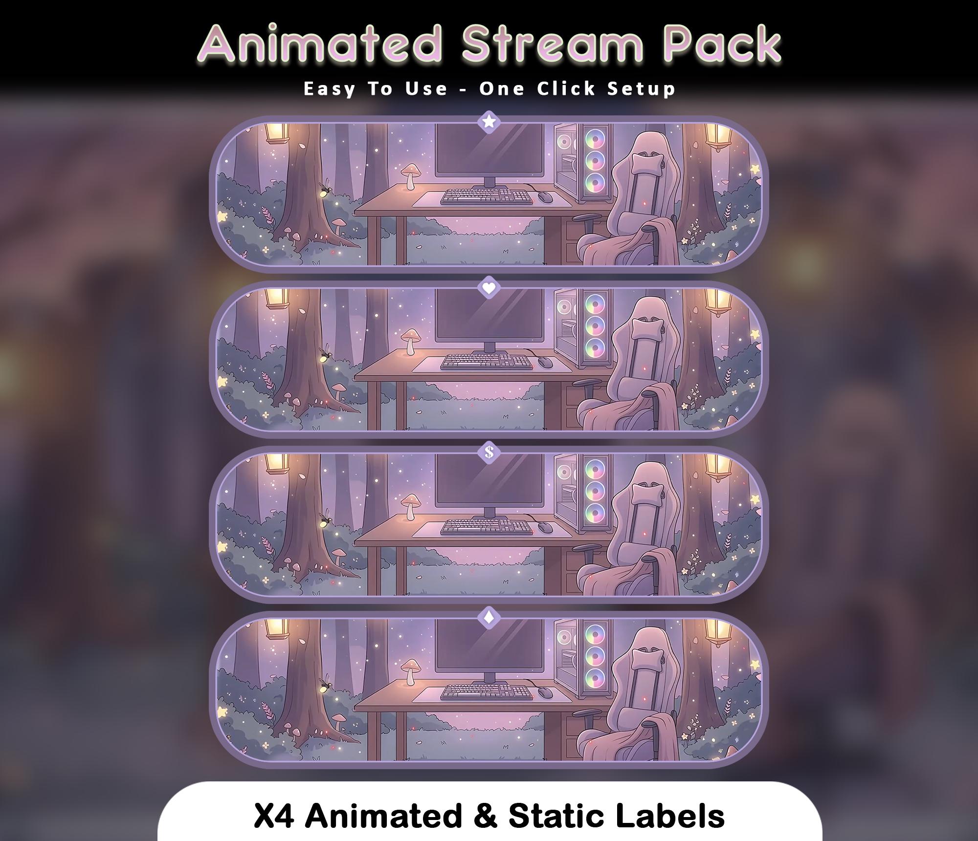 Cozy Night Animated Stream Package: For Twitch Overlay, YouTube, Kick — preview photo 8