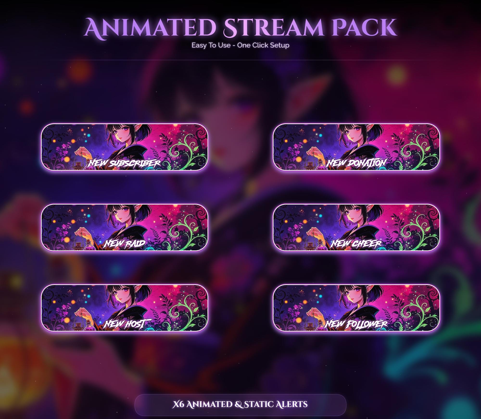 Witcher Sakura Animated Stream Package — preview photo 8