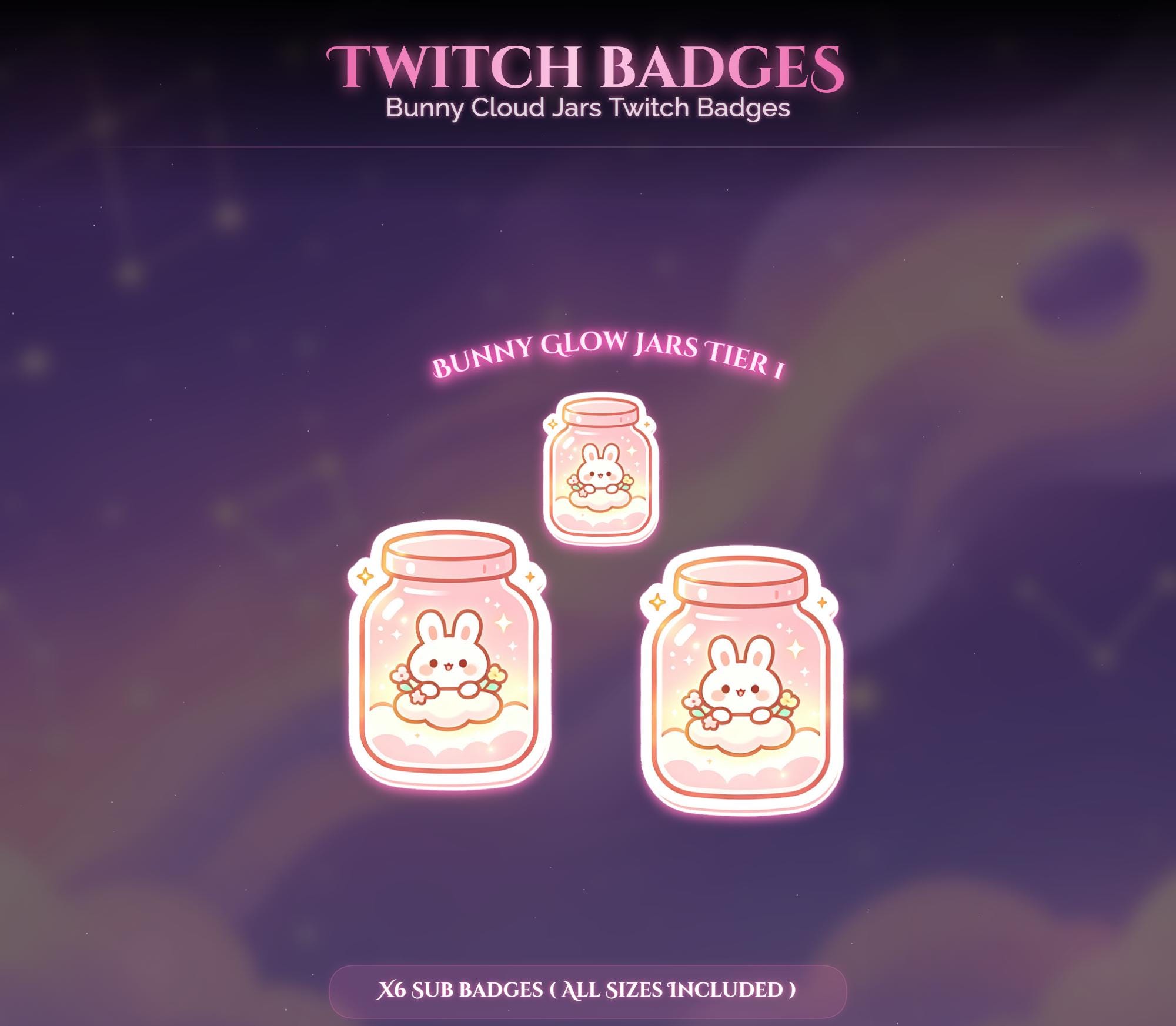 Bunny Cloud Jars Twitch Badges — preview photo 4