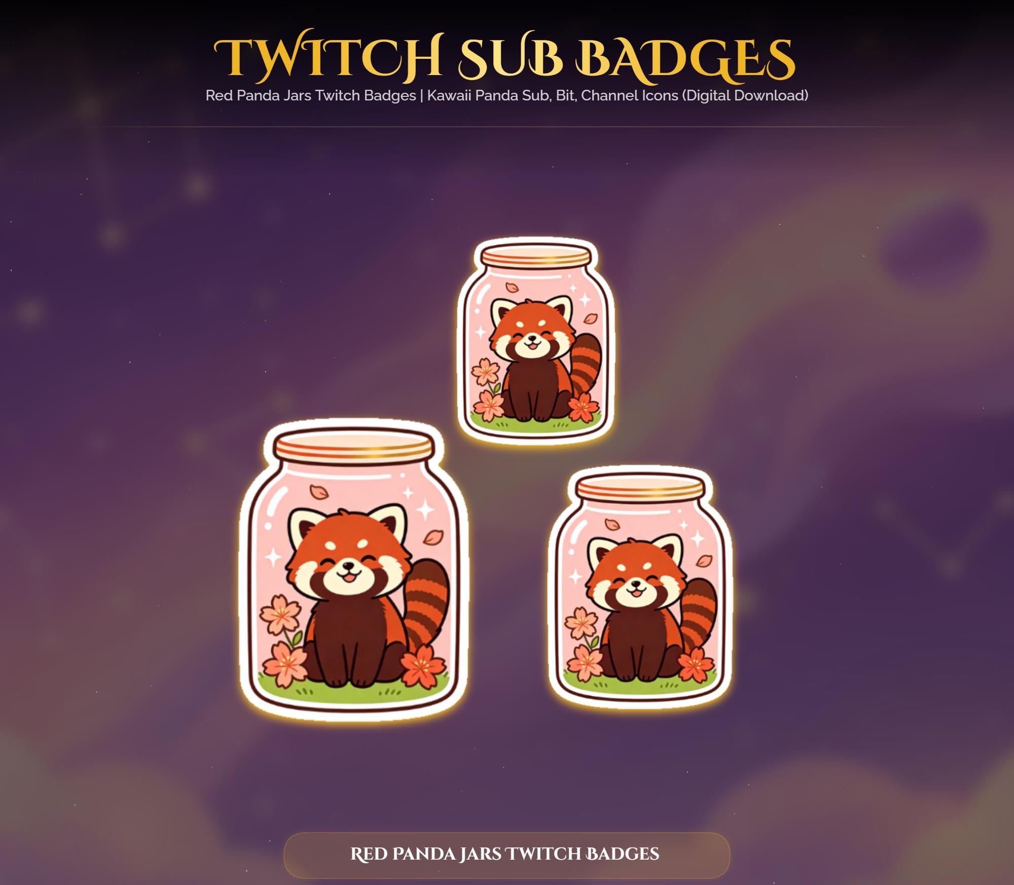 Red Panda Jars Twitch Badges — preview photo 5