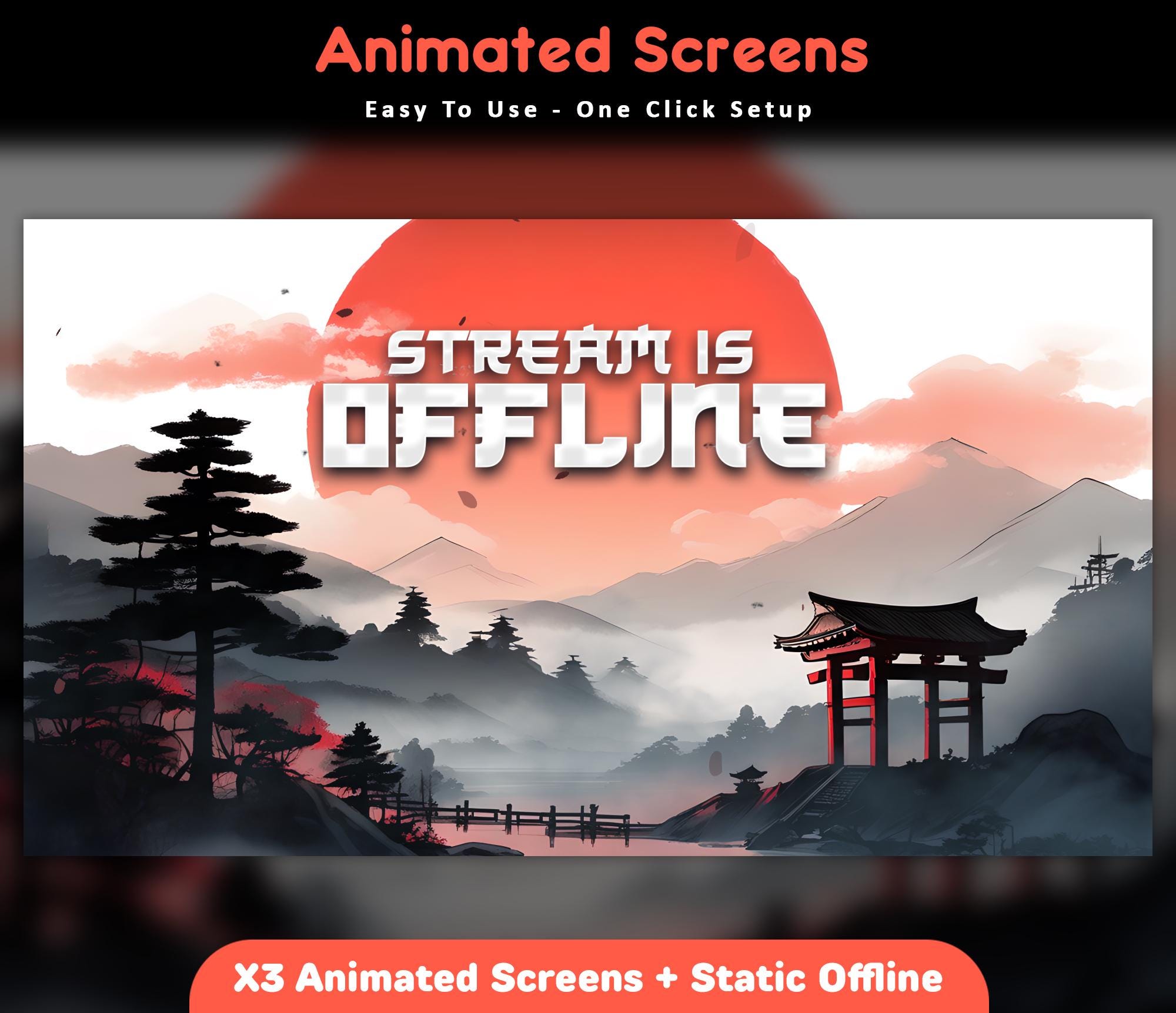 Moonlit Samurai Animated Twitch Screens — preview photo 4