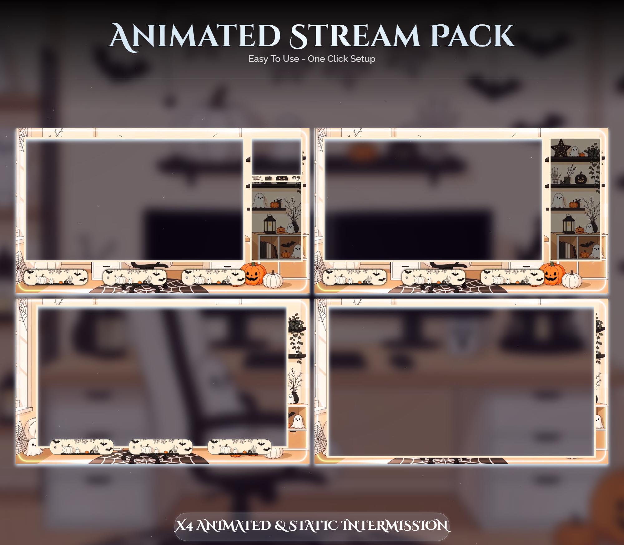 Animated Halloween Twitch Overlay Pack — preview photo 3
