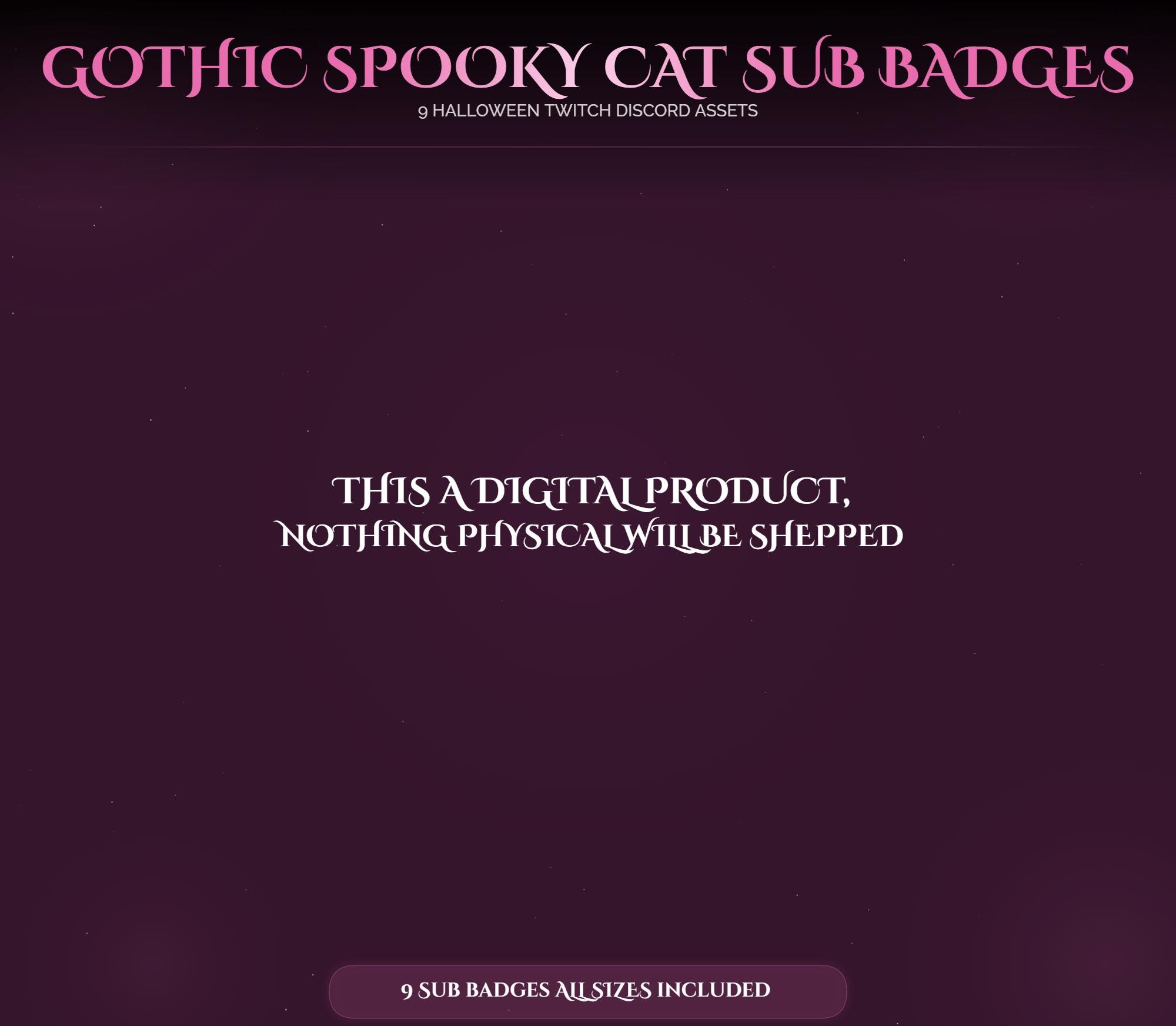 Gothic Halloween Cat Sub Badges — preview photo 10