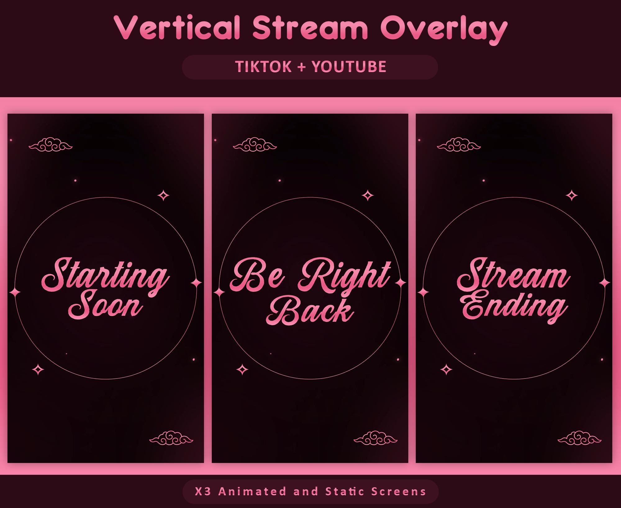 Star Bloom Animated TikTok Stream Overlay Package, TikTok Overlays (Digital Download) — preview photo 2