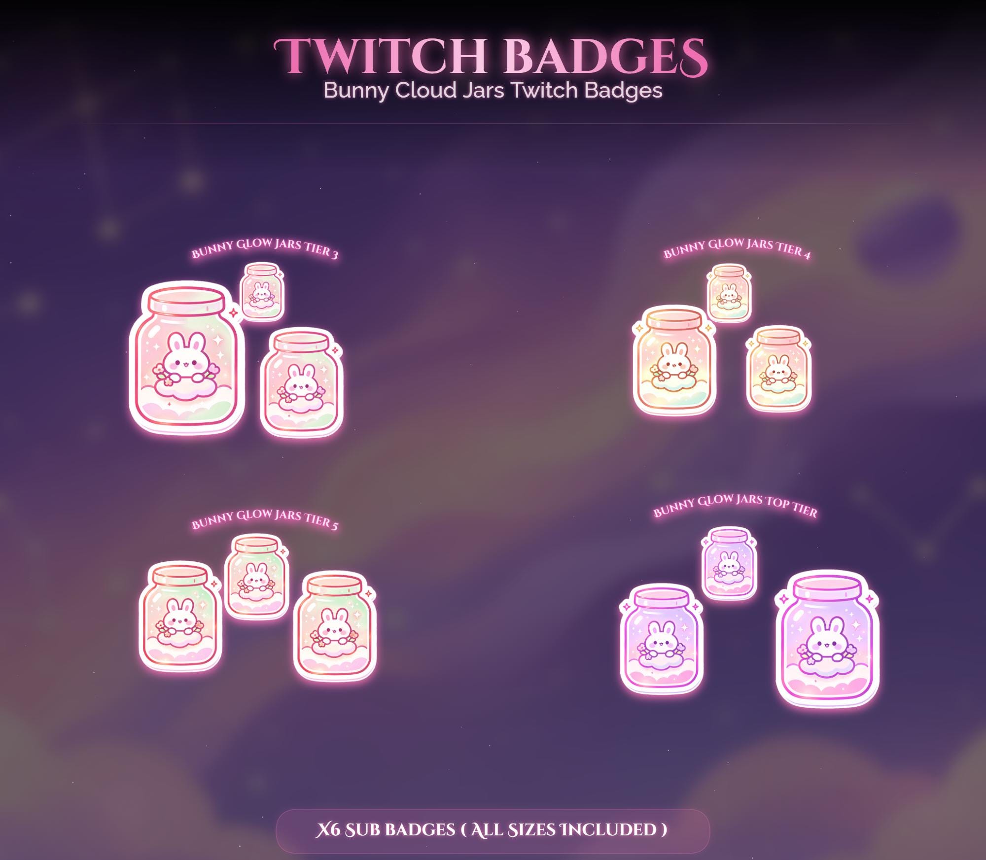 Bunny Cloud Jars Twitch Badges — preview photo 3