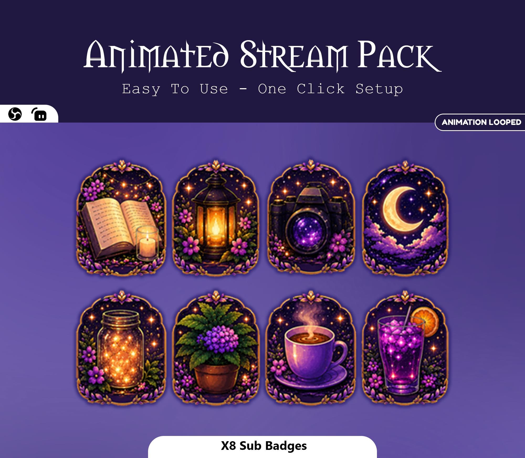 Starry Night Moon Animated Overlay — preview photo 8