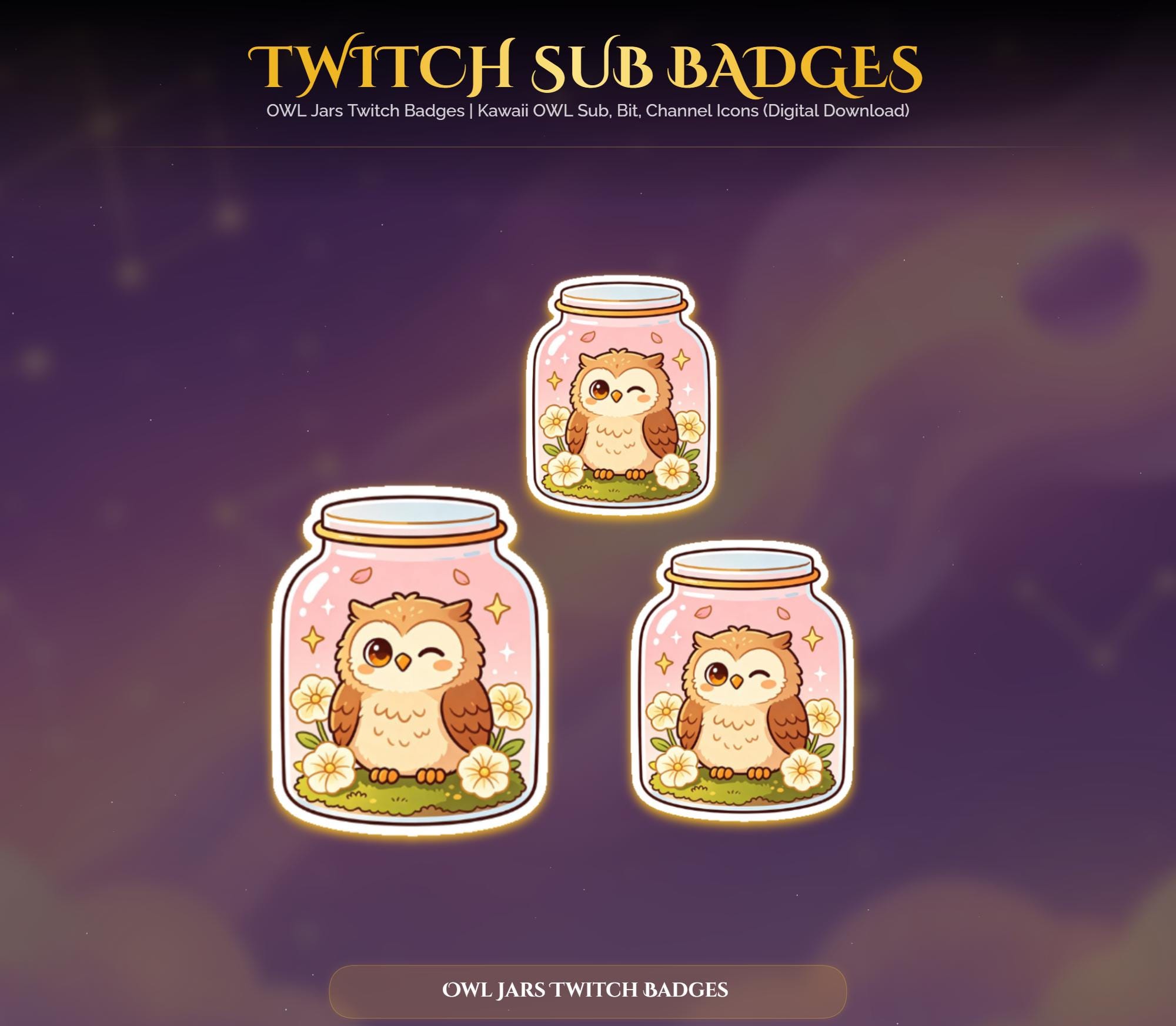 Sakura Owl Jars Twitch Badges — preview photo 5