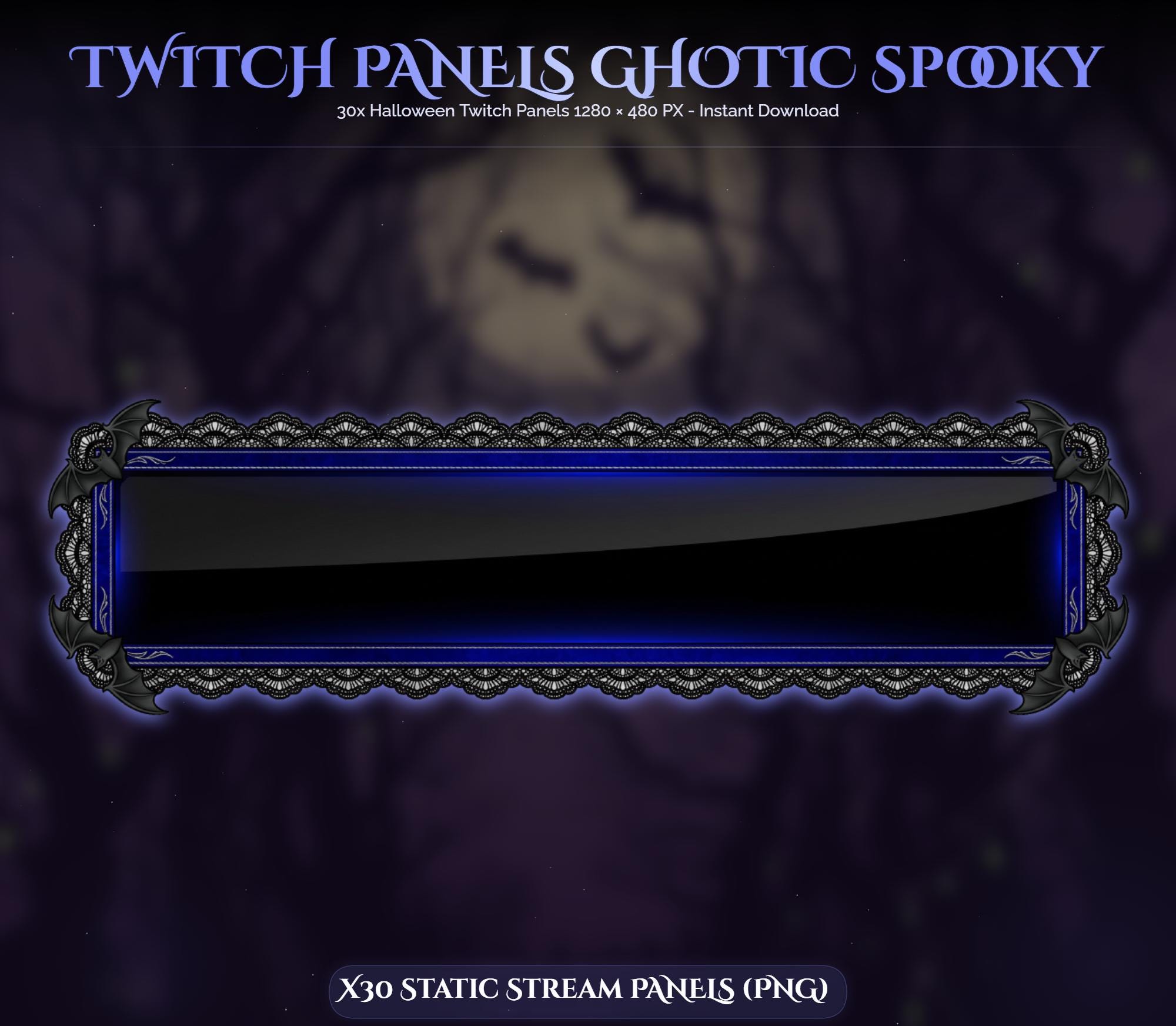 30x Spooky Gothic Bleu Twitch Panels — preview photo 4
