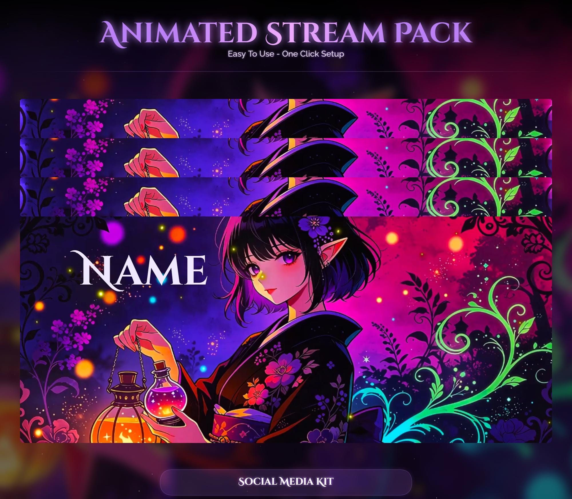 Witcher Sakura Animated Stream Package — preview photo 10