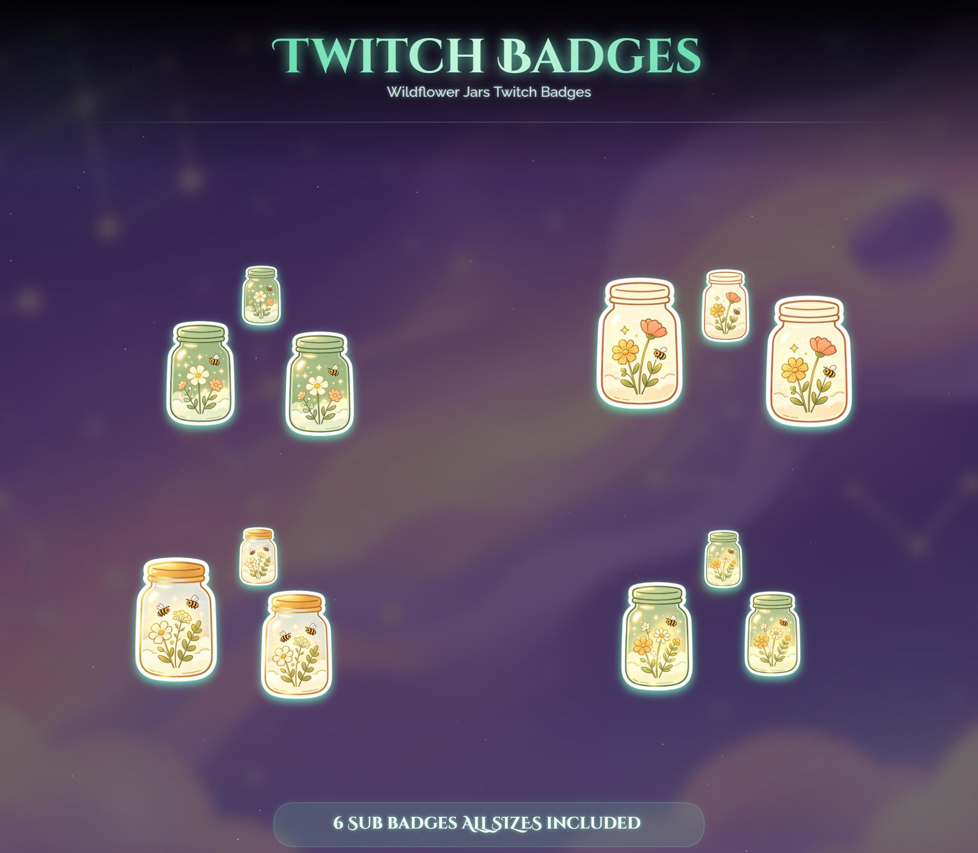 Wildflower Jars Twitch Badges — preview photo 2