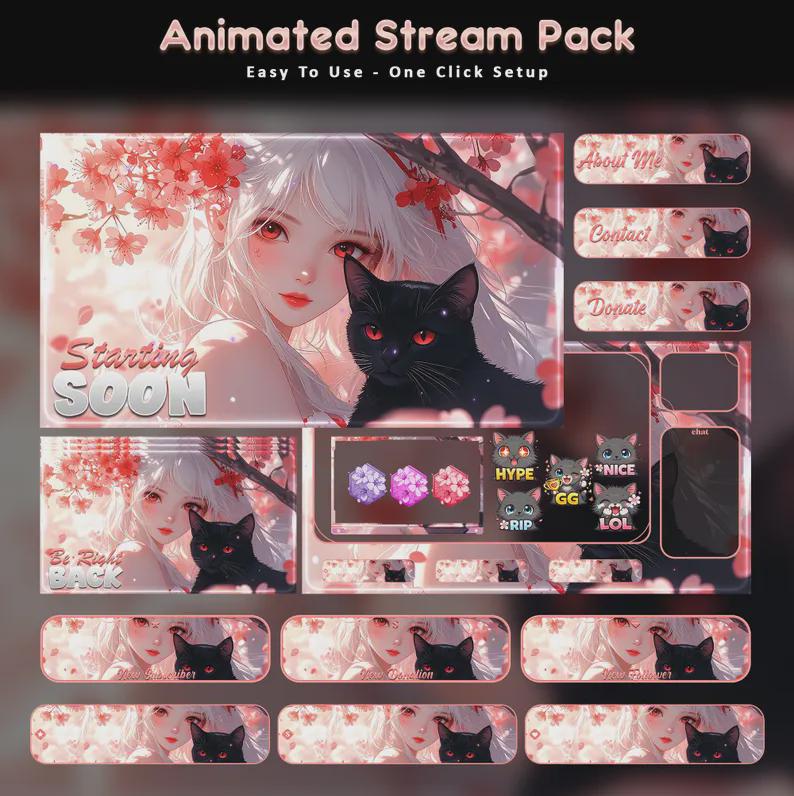 Custom Animated Twitch Stream Overlay Full Pack Bundle — preview photo 10