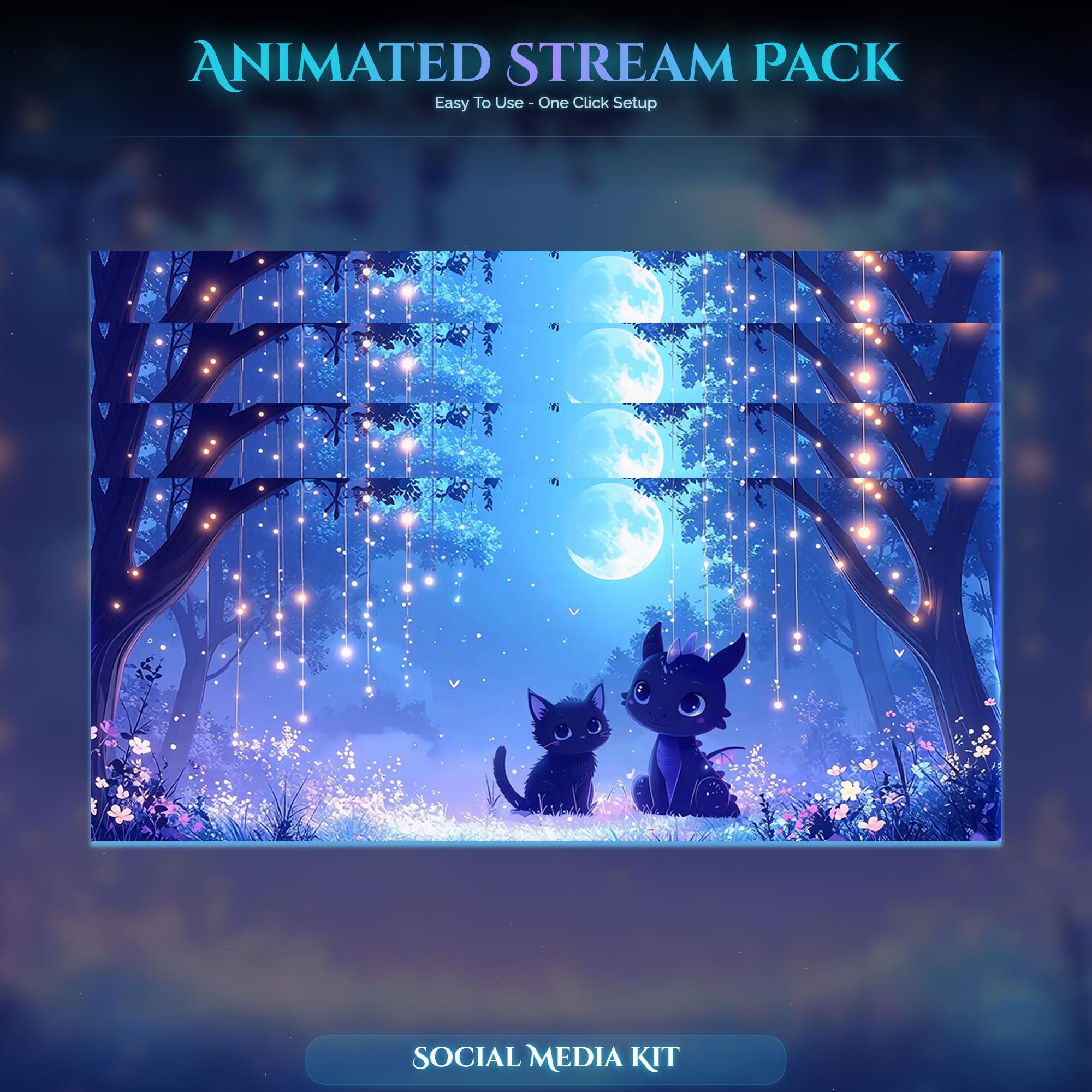 Starry Forest Dragon Overlay Animated Stream Package: Twitch Overlay, YouTube, Kick — preview photo 10