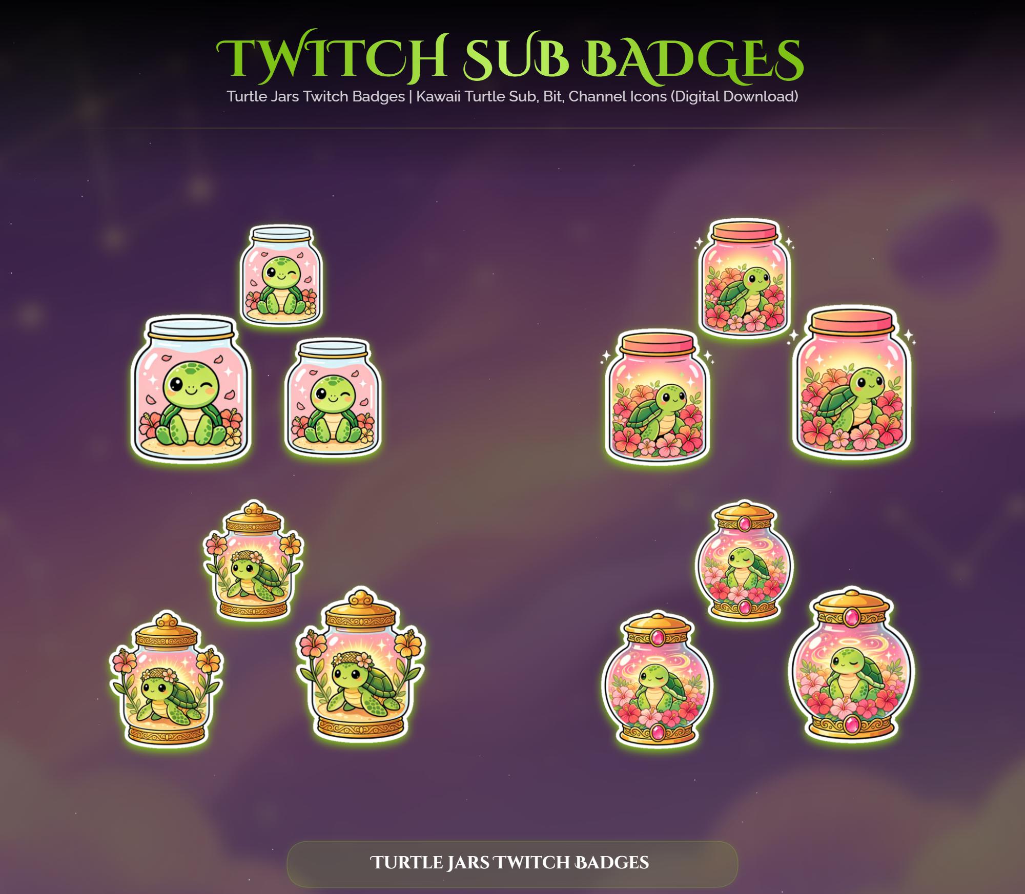Sakura Turtle Jars Twitch Badges — preview photo 6