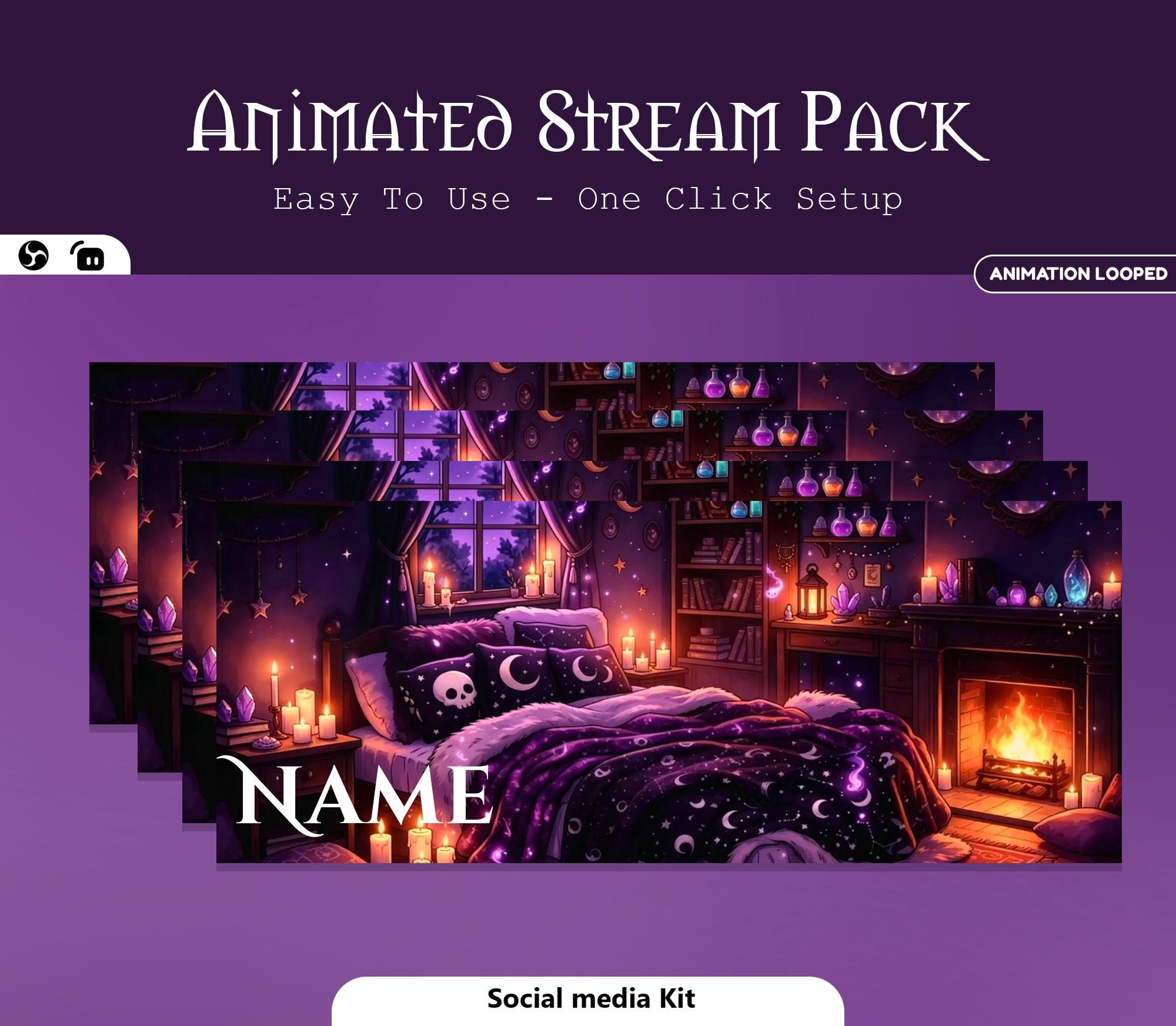Cozy Witchy Animated Overlay — preview photo 8