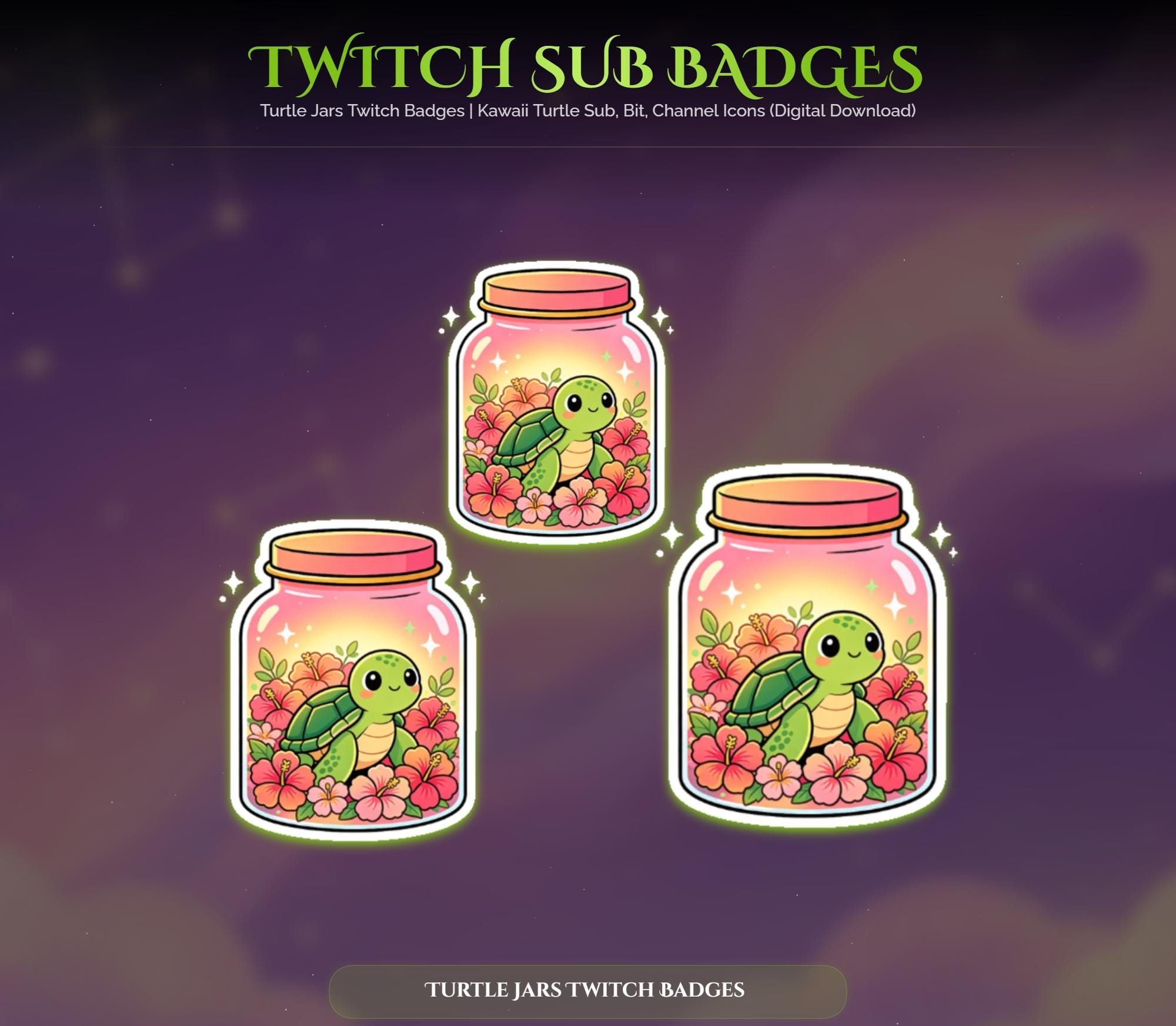 Sakura Turtle Jars Twitch Badges — preview photo 8