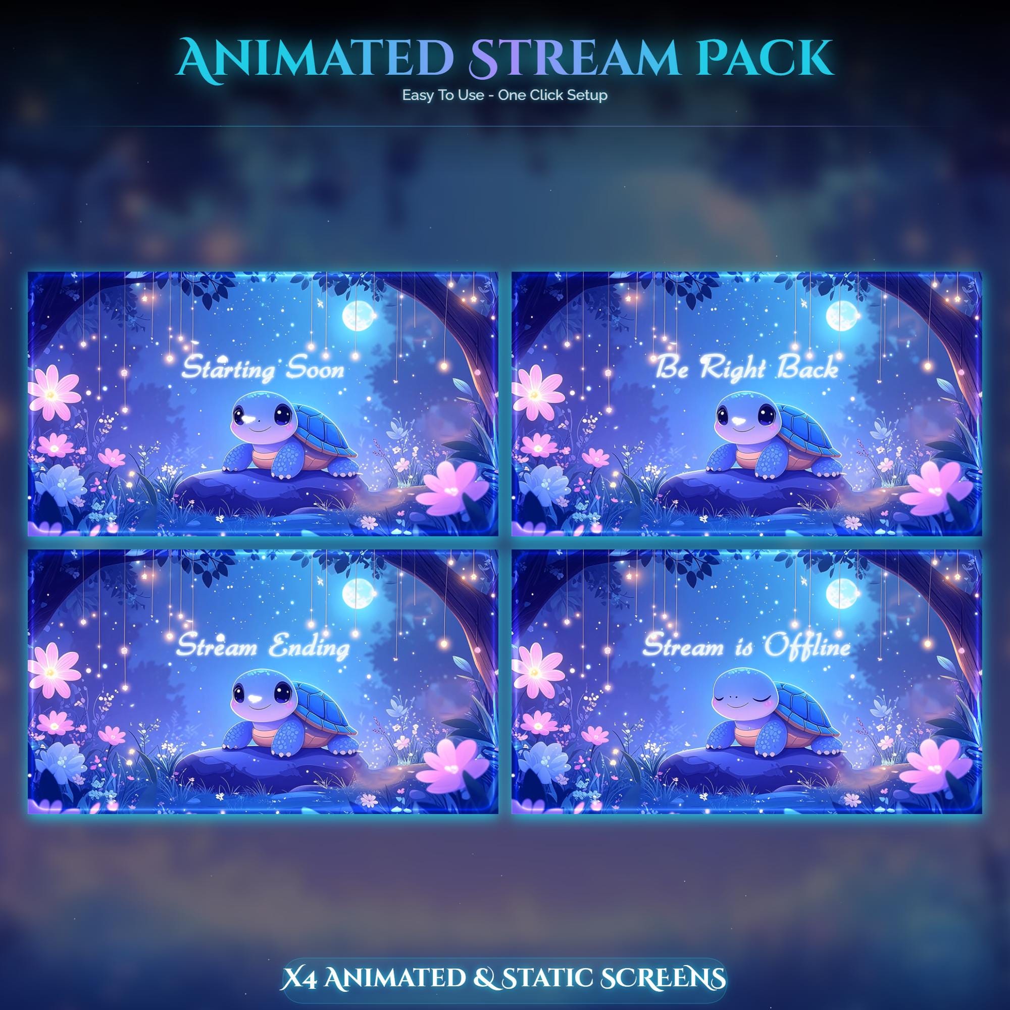 Turtle Forest Magic Animated Stream Package — preview photo 2