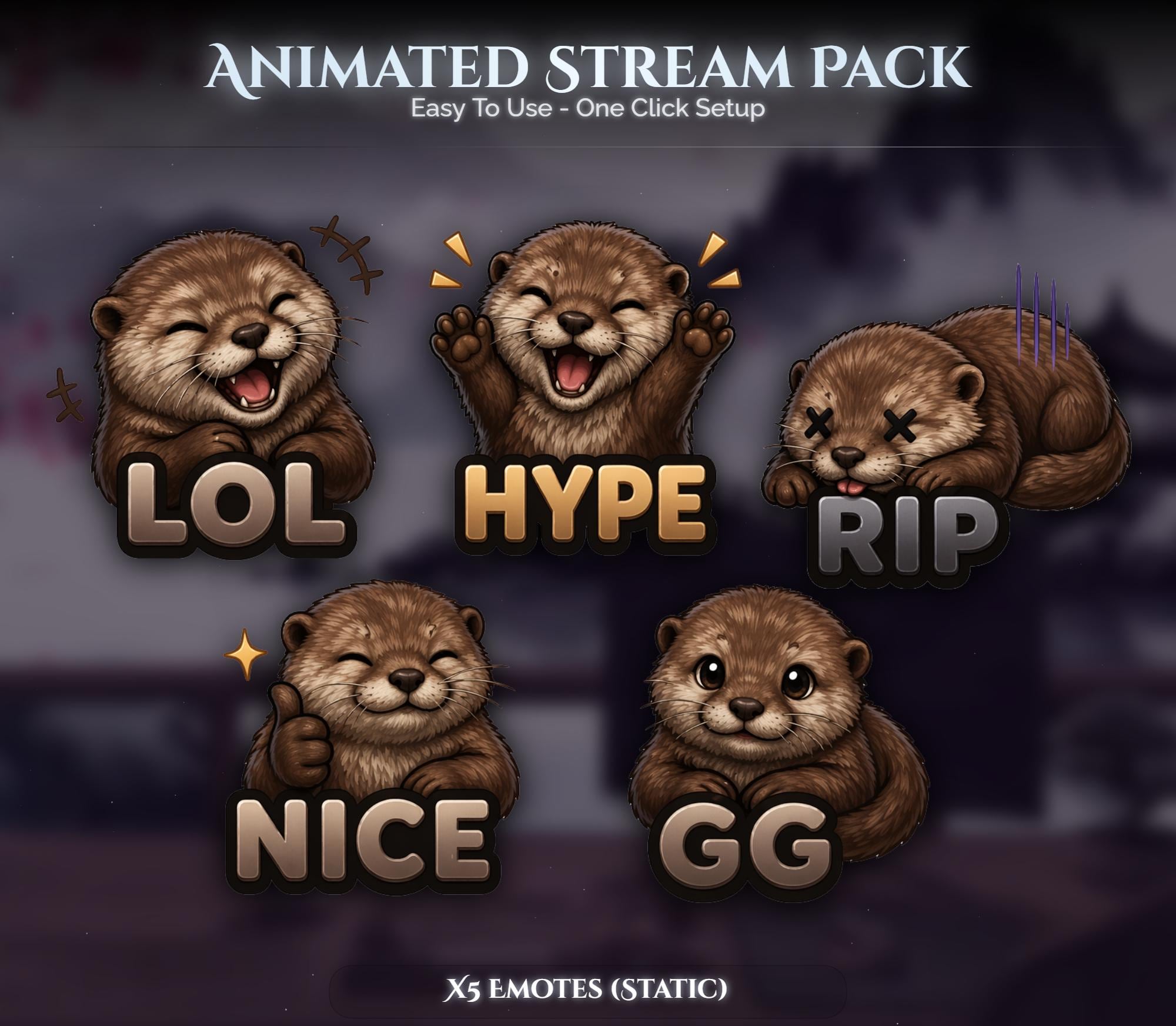 Otter Overlay Animated Stream Package: Twitch, YouTube, Kick — preview photo 8