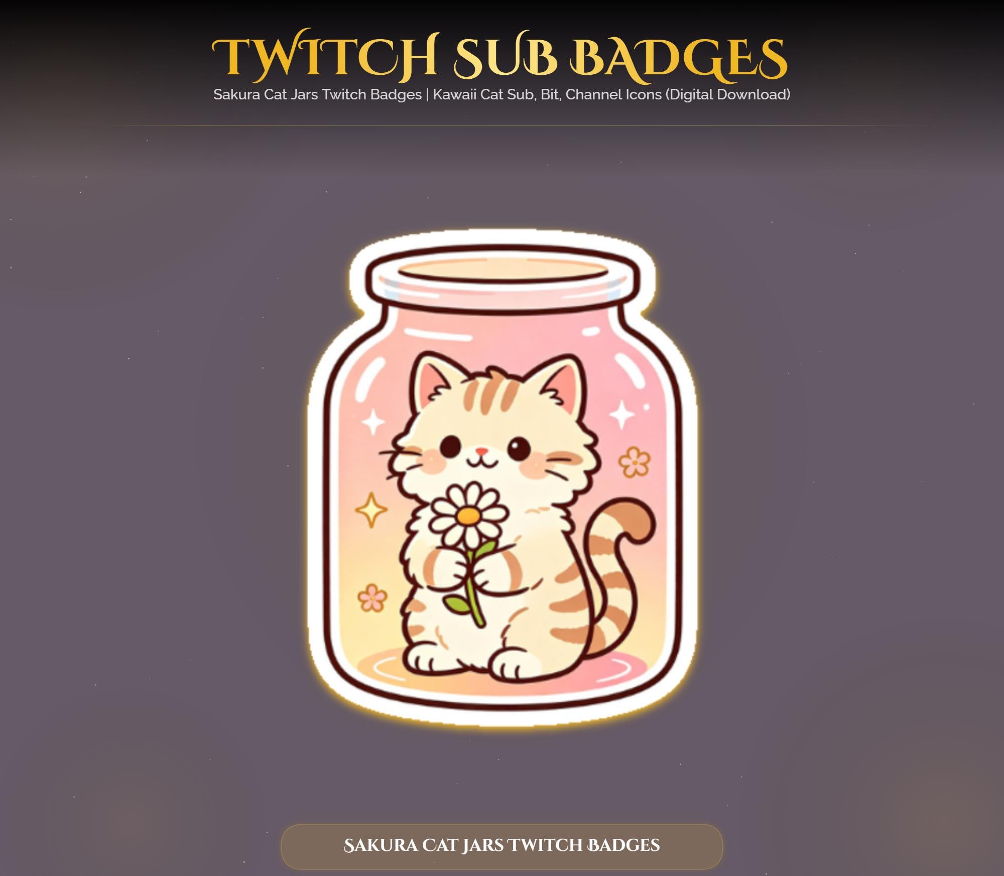 Sakura Cat Jars Twitch Badges — preview photo 10
