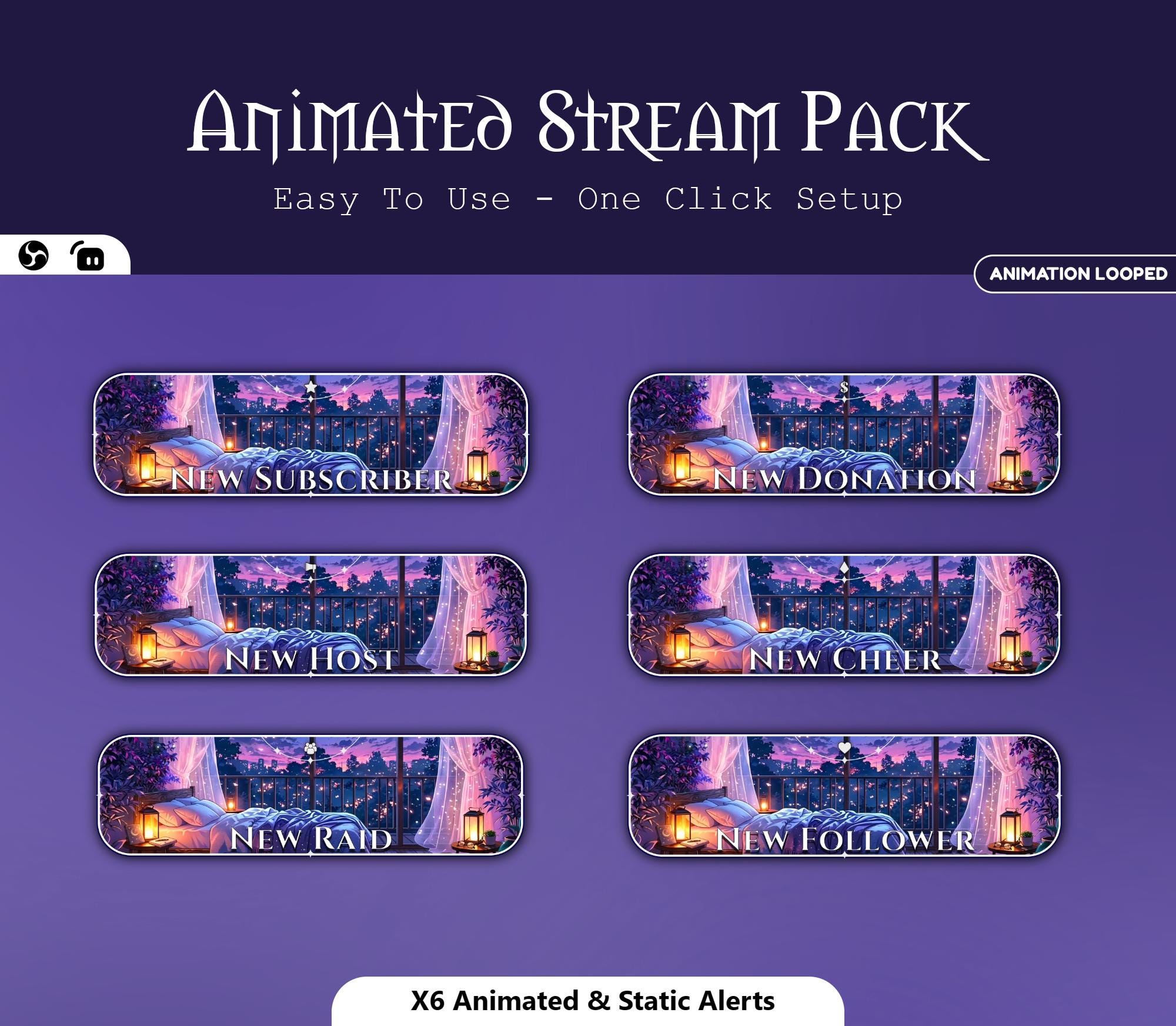Starry Night Moon Animated Overlay — preview photo 6