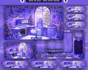 Purple Cat Overlay Animated Stream Pack | (Twitch/YouTube/Kick) | Cats Overlays