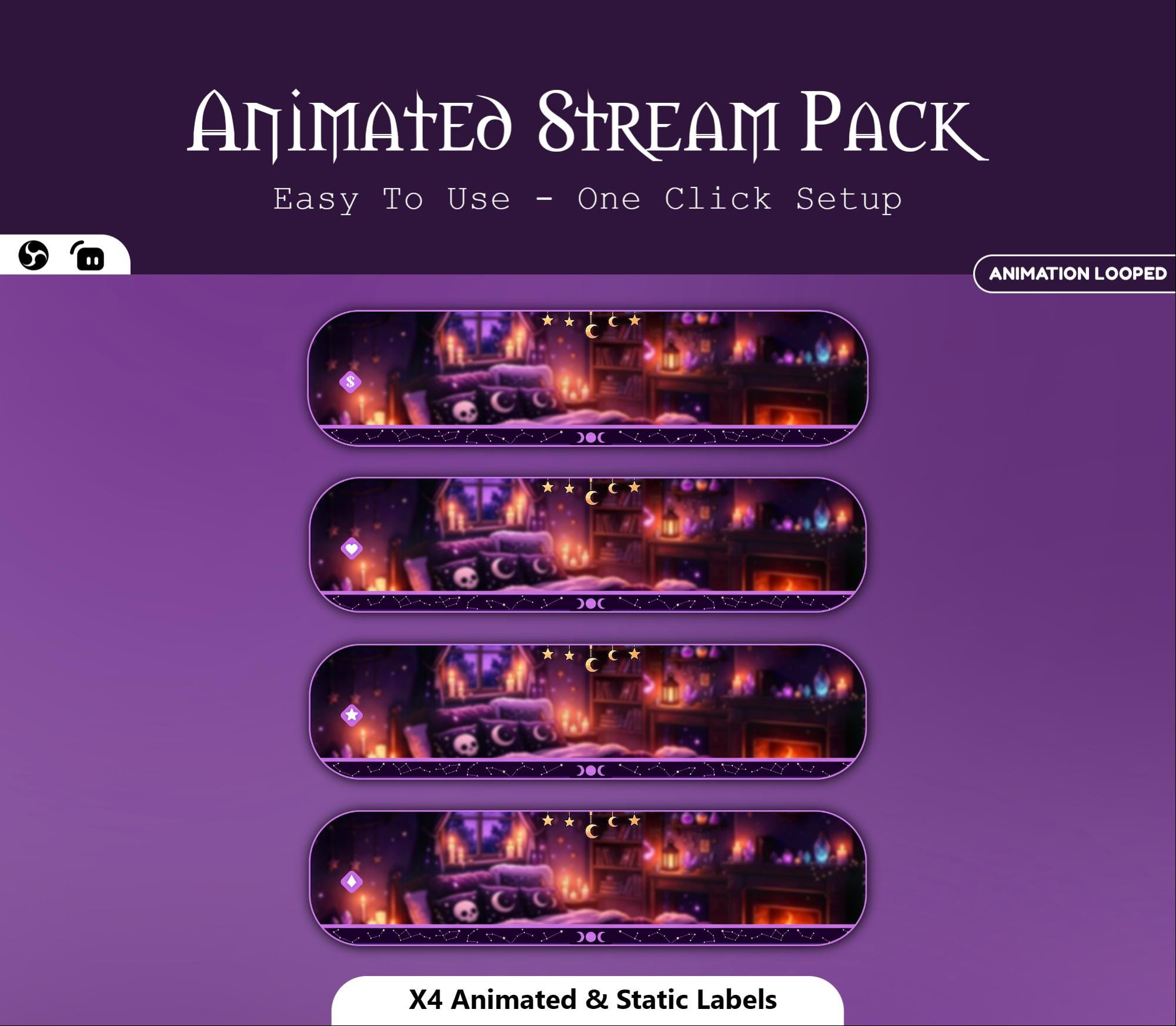 Cozy Witchy Animated Overlay — preview photo 7