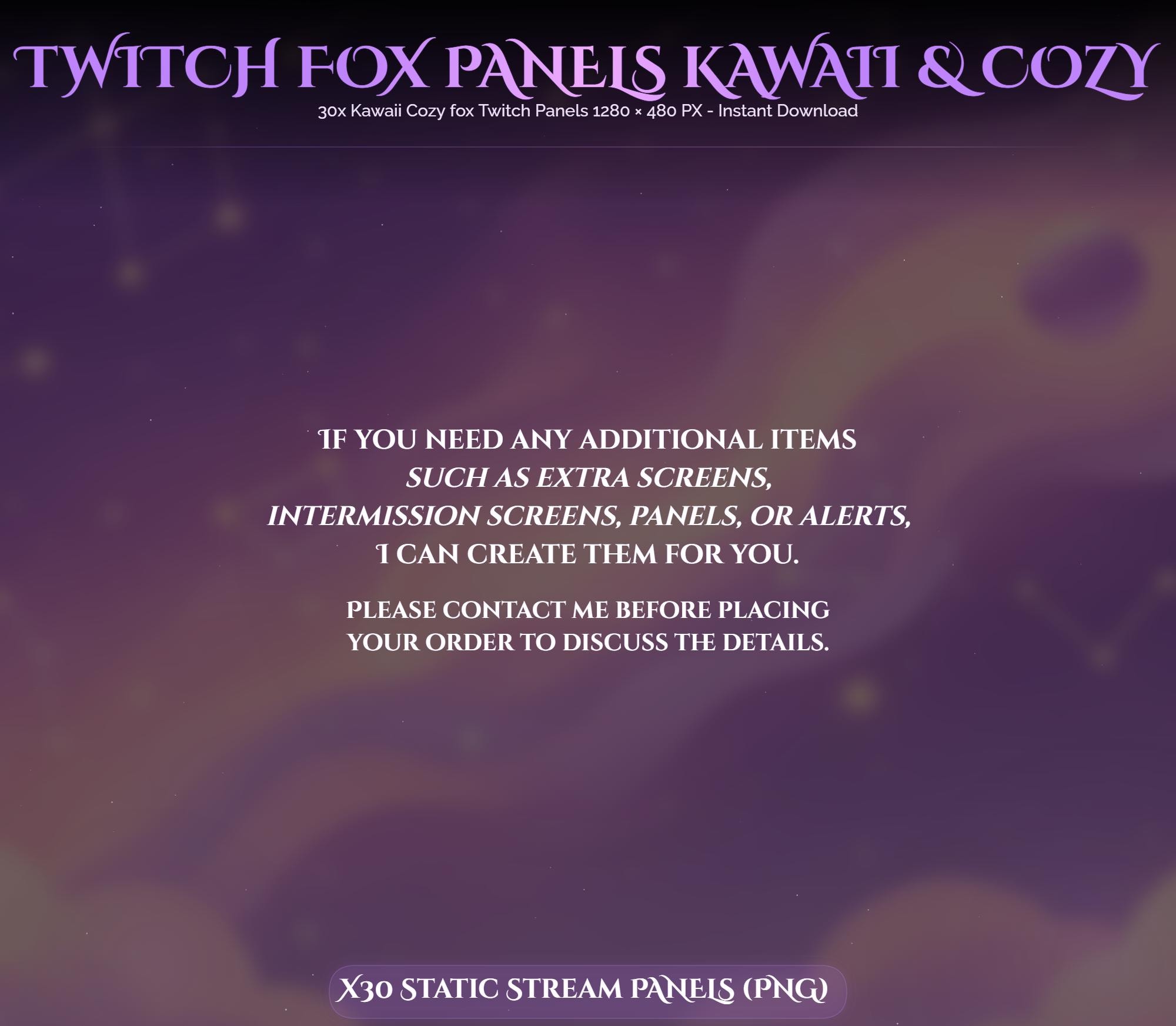30x Kawaii Fox Twitch Panels — preview photo 6