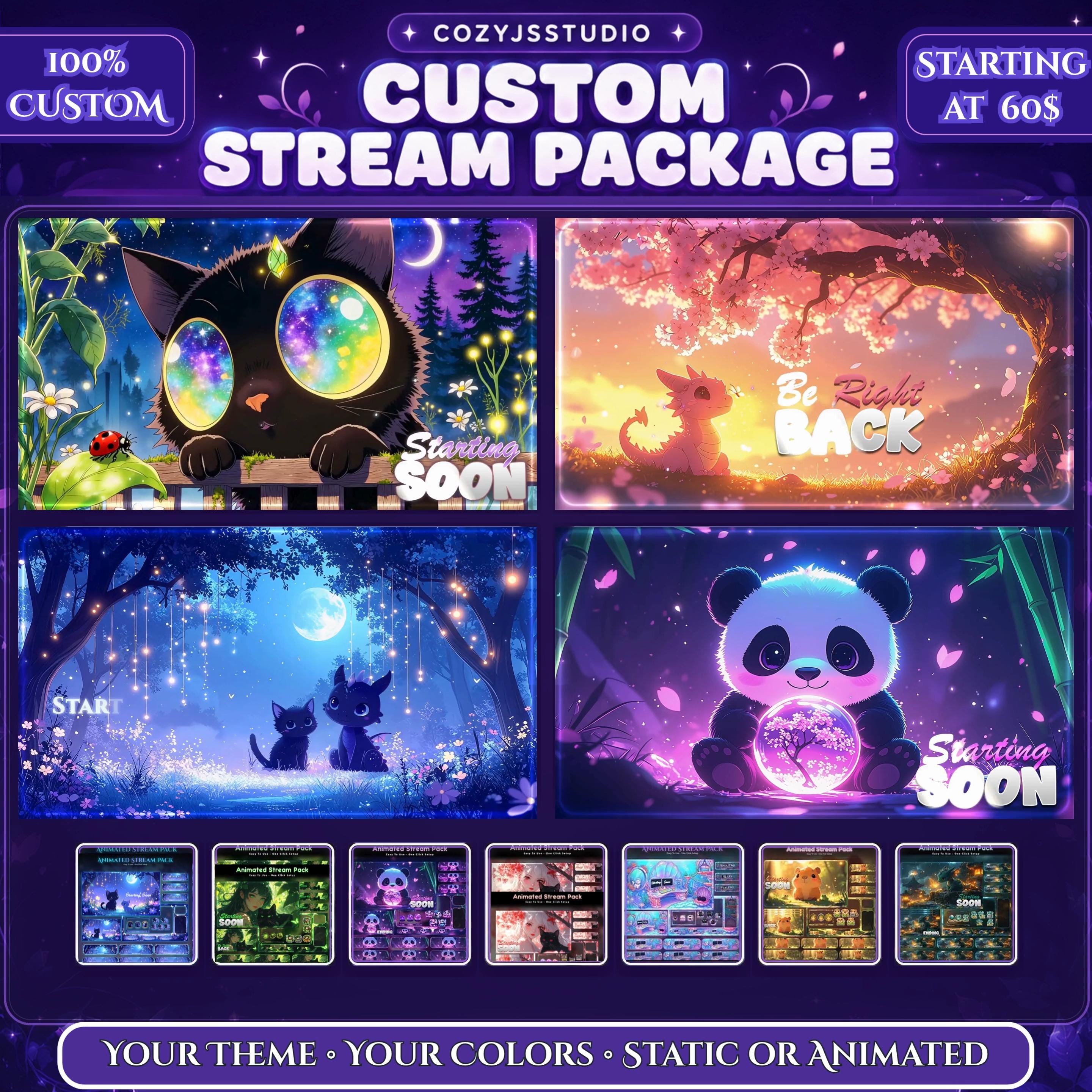 Custom Animated Twitch Stream Overlay Full Pack Bundle — preview photo 3