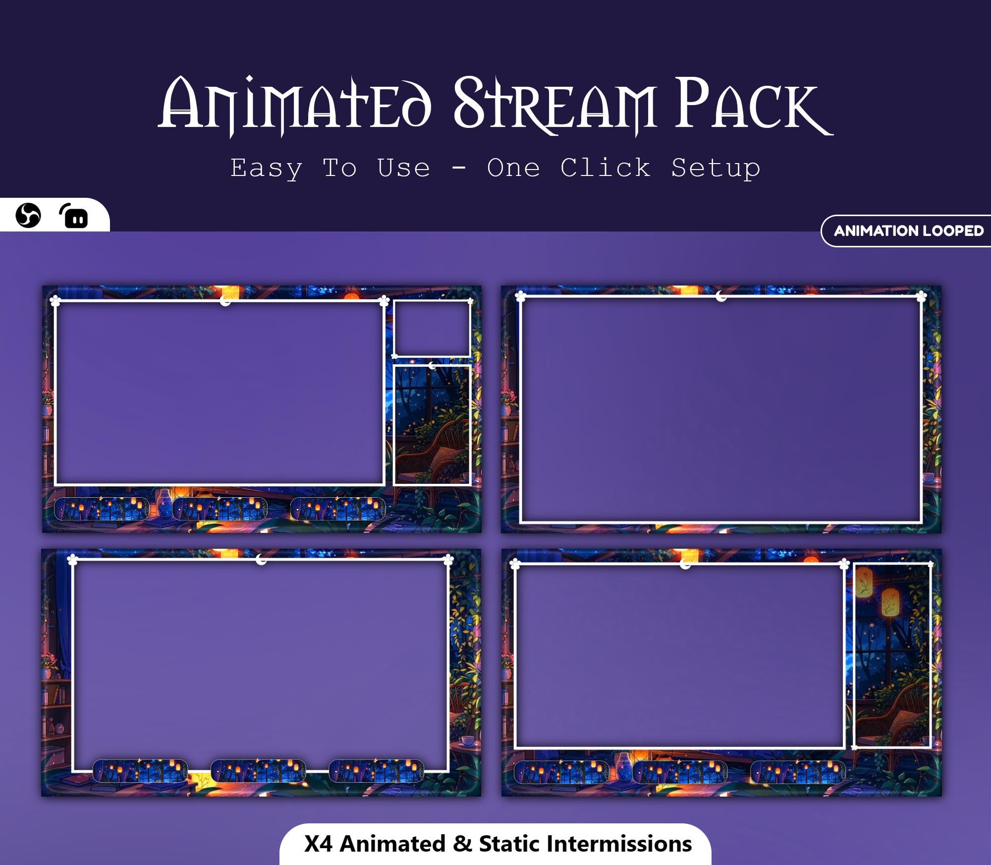 Magical Night Garden Room Animated Overlay — preview photo 3