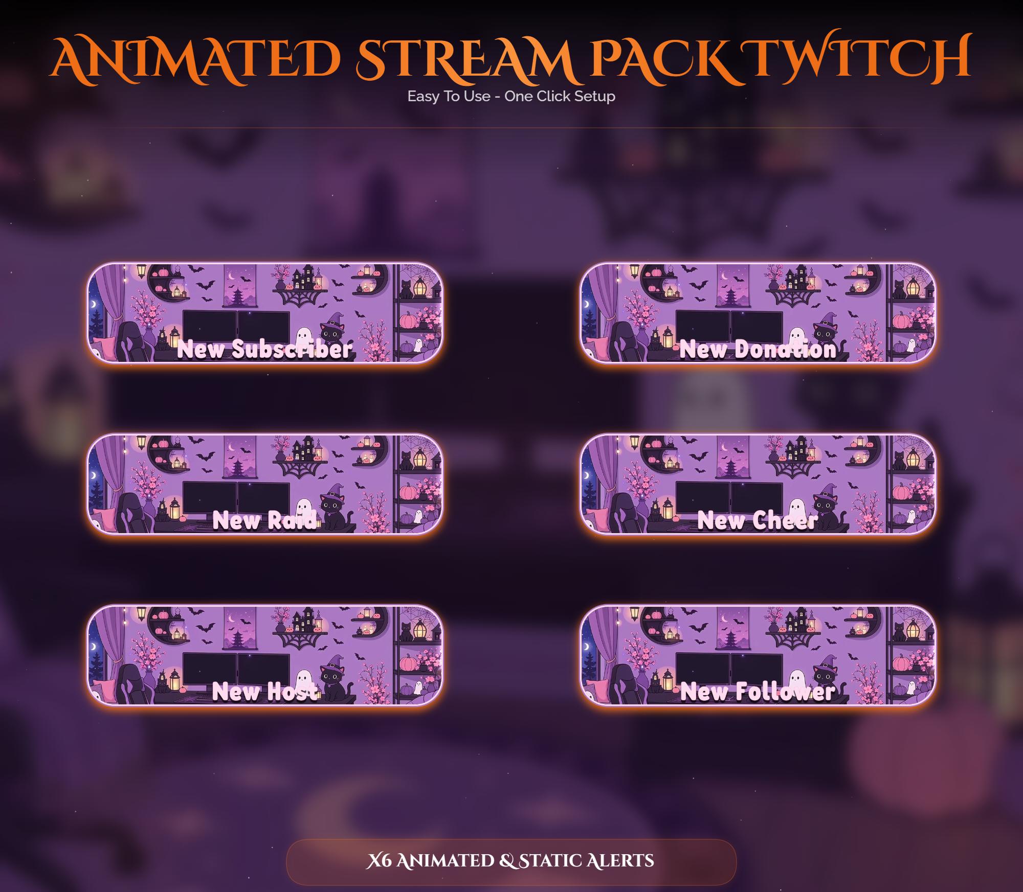 Animated Halloween Twitch Overlay Pack — preview photo 6