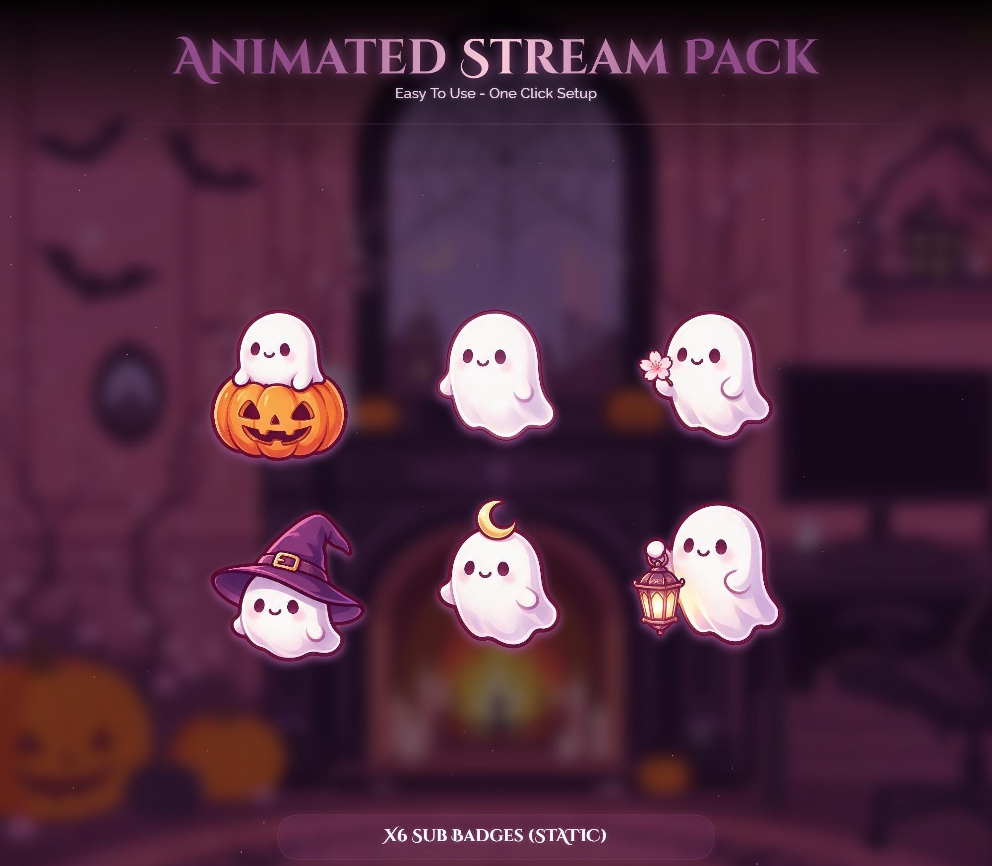 Spooky Animated Halloween Cat Room Twitch Full Stream Pack — preview photo 8