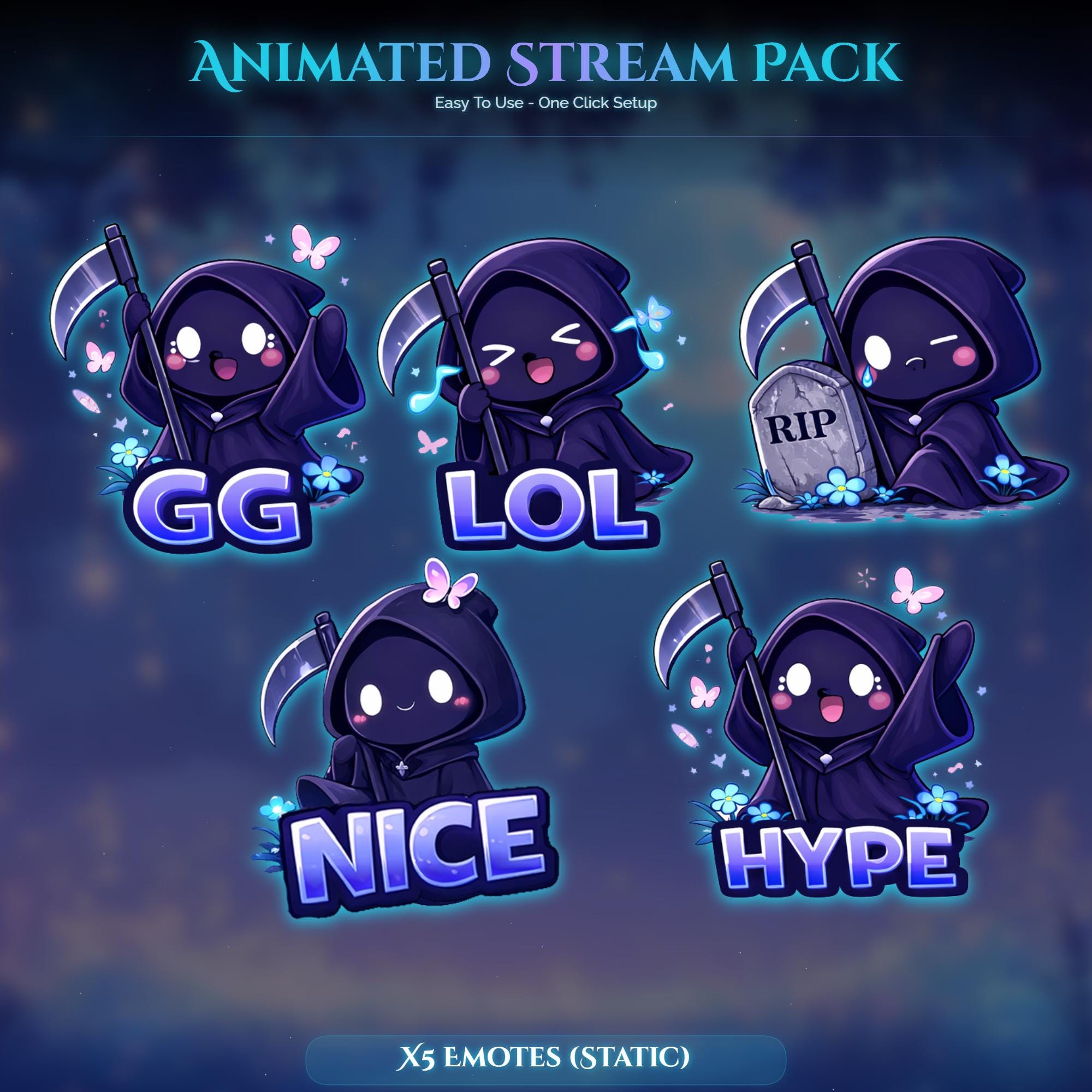 Starry Forest Reaper Overlay Animated Stream Package: Twitch Overlay, YouTube, Kick — preview photo 8