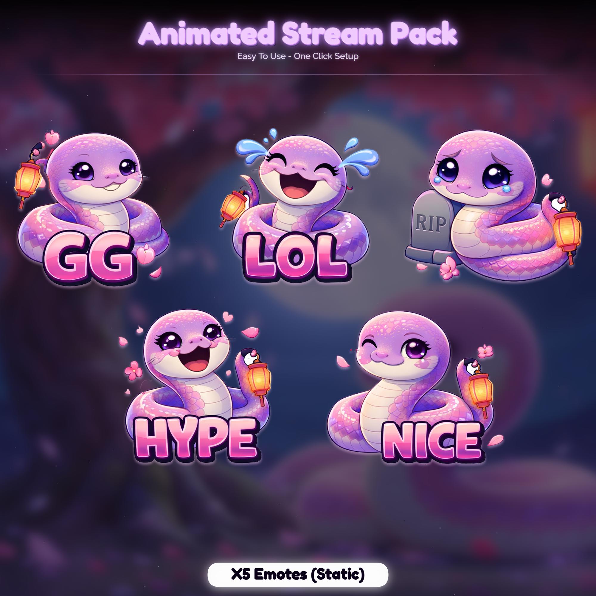 Sakura Snake Night Animated Stream Package — preview photo 7