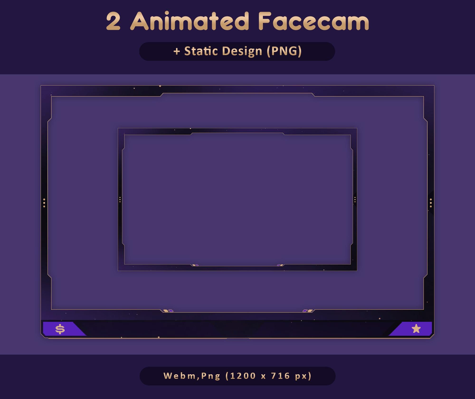 Royal Purple Night Animated Stream Package: Twitch Overlay, YouTube, Kick — preview photo 6