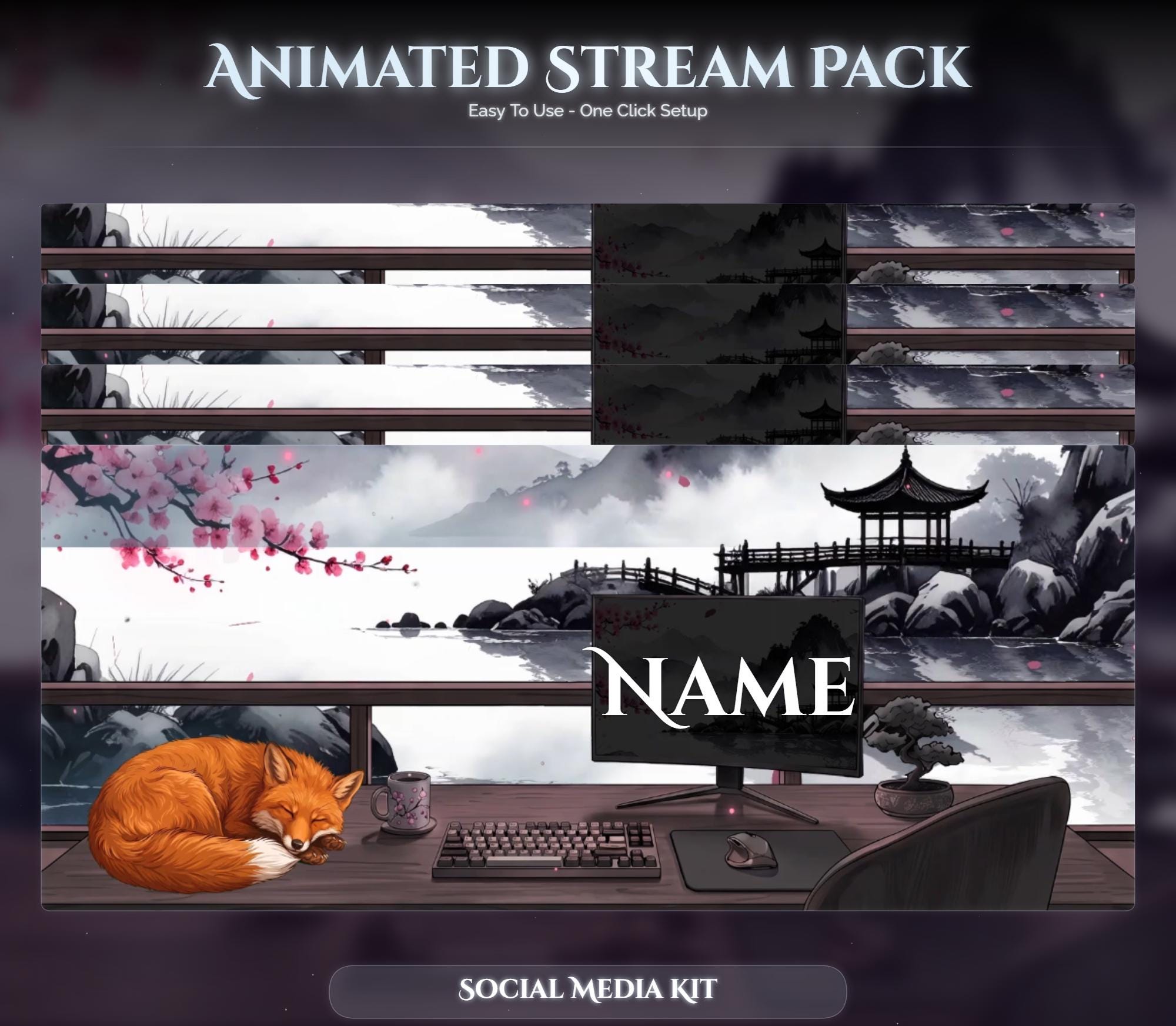 Fox Overlay Animated Stream Package: Twitch, YouTube, Kick — preview photo 10