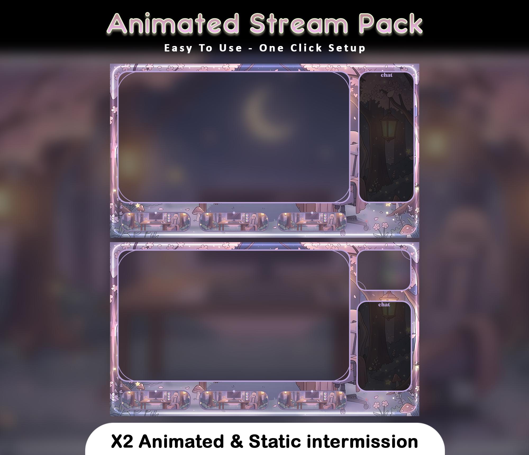 Cozy Night Animated Stream Package: For Twitch Overlay, YouTube, Kick — preview photo 3