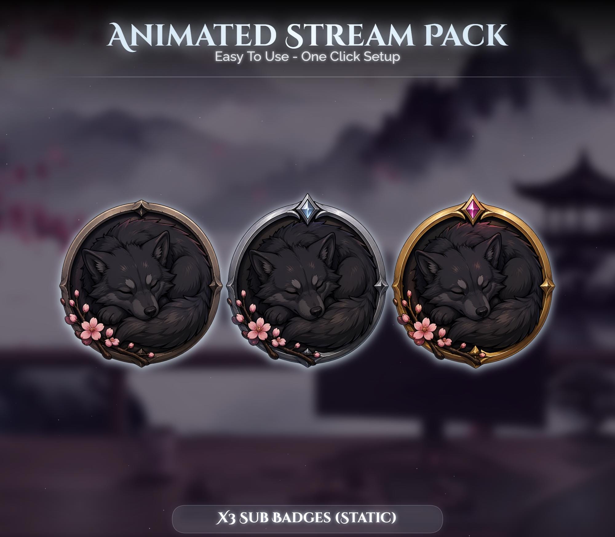 Wolf Overlay Animated Stream Package: Twitch, YouTube, Kick — preview photo 7