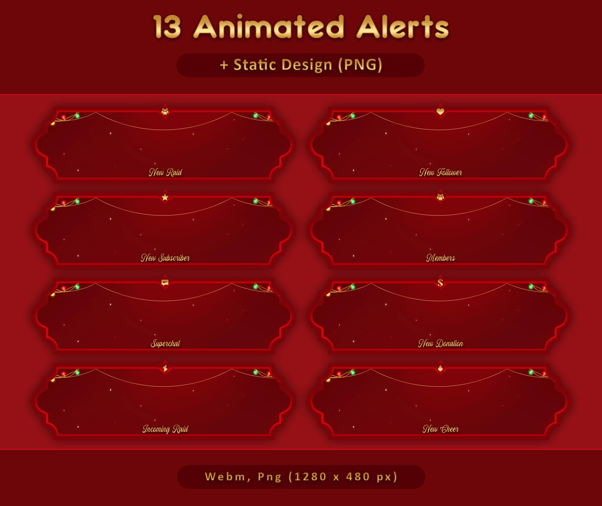 Red Gold Animated Stream Package: Twitch Overlay, YouTube, Kick, Red Overlays — preview photo 7