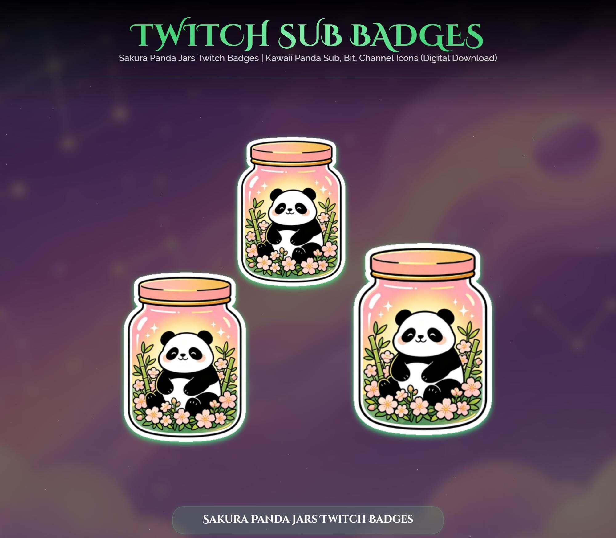 Sakura Panda Jars Twitch Badges — preview photo 7