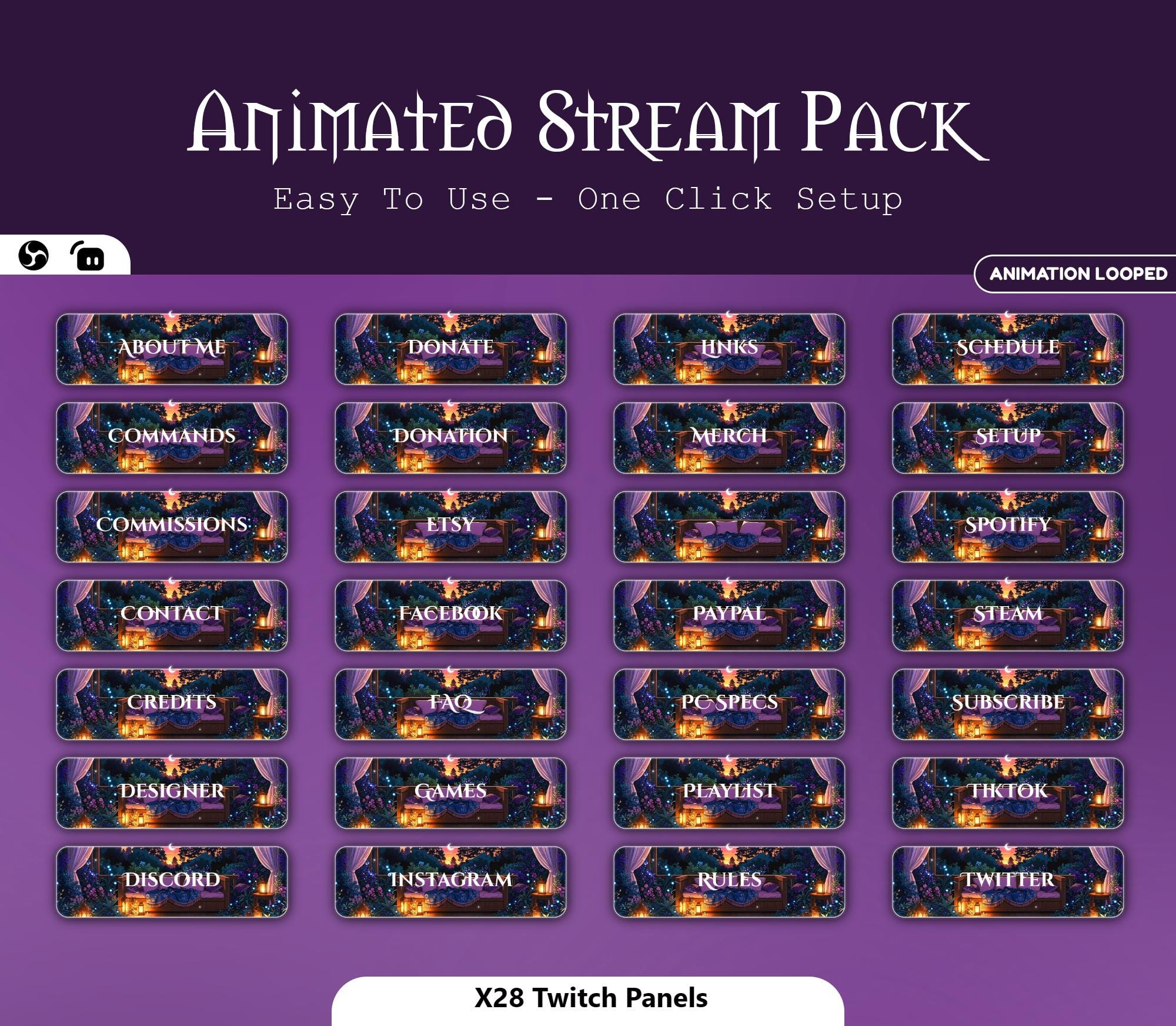 Cozy Midnight Garden Animated Overlay — preview photo 4