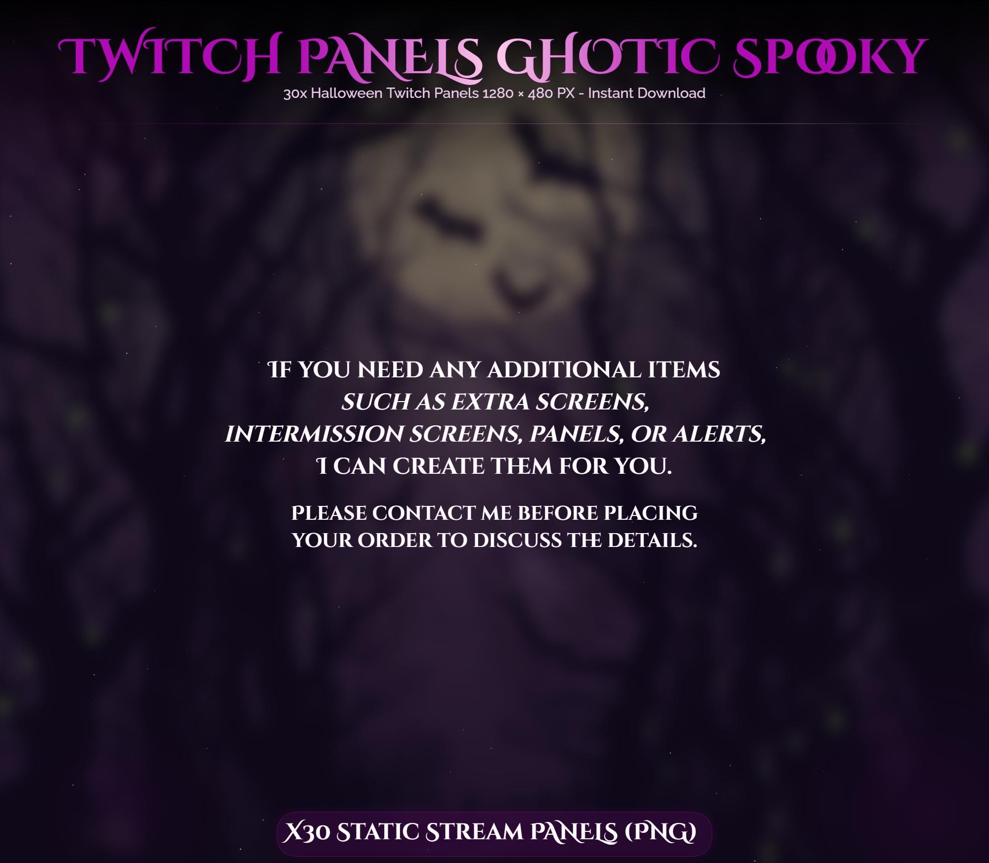30x Spooky Gothic Pink Twitch Panels — preview photo 5