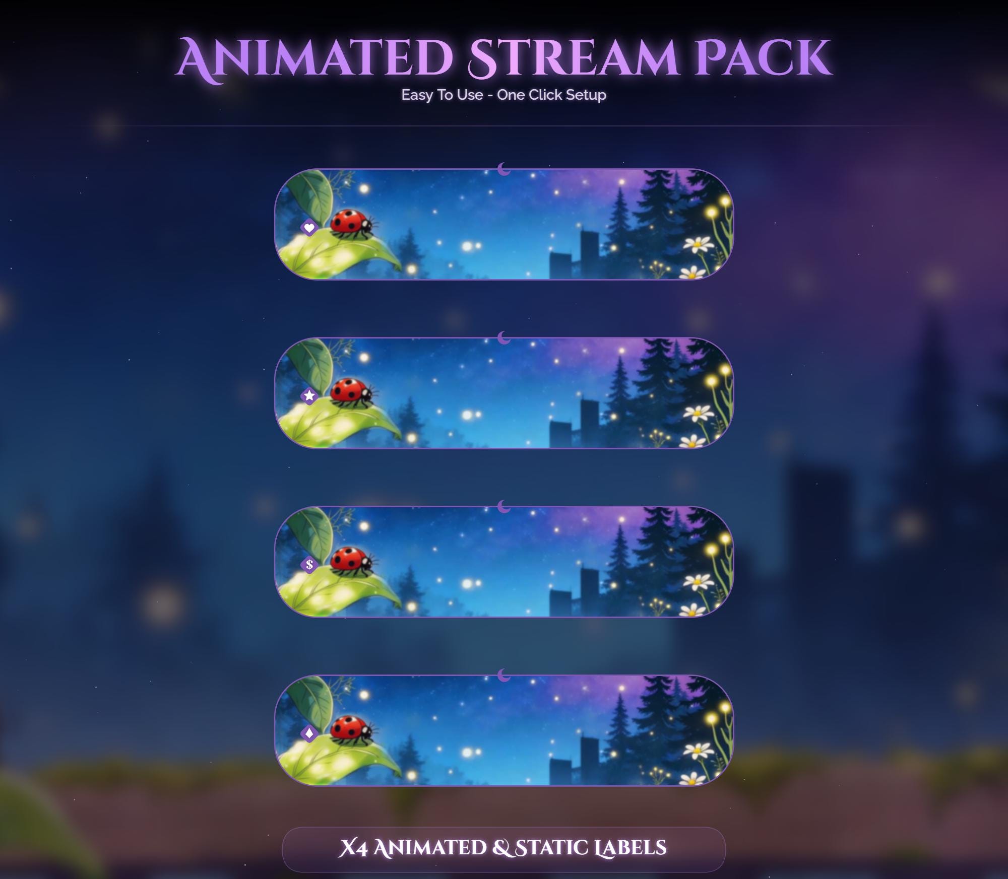 Animated Raccoon Stream Overlay Pack — preview photo 6