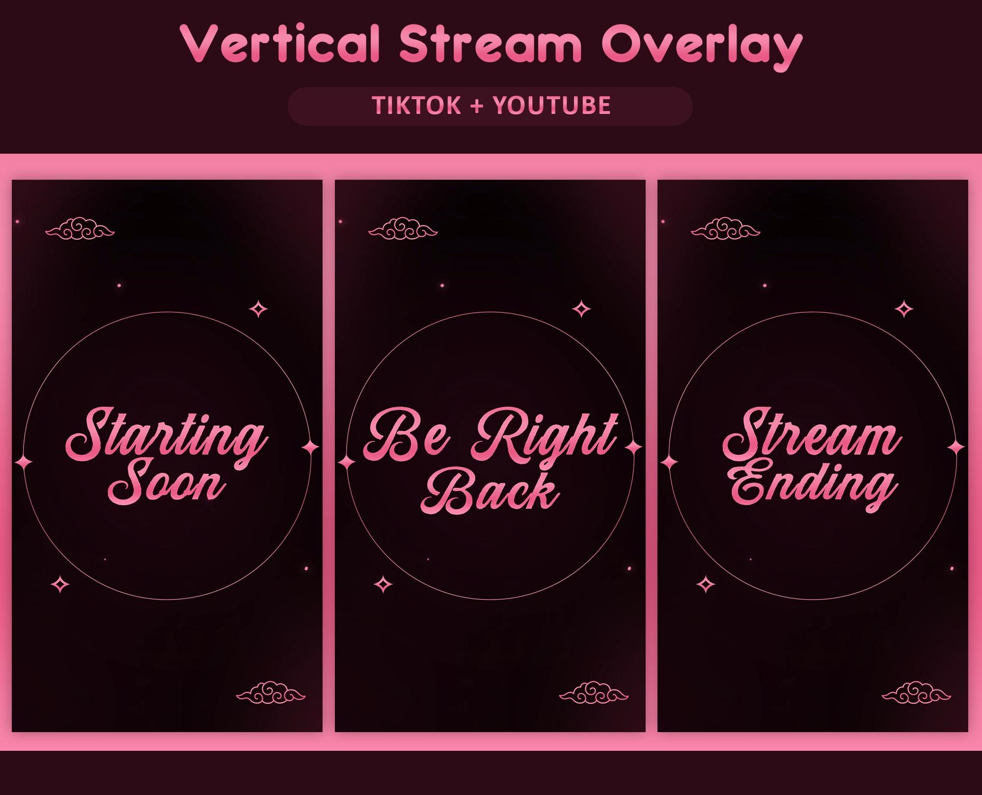 Star Bloom Animated TikTok Stream Overlay Package, TikTok Overlays (Digital Download)