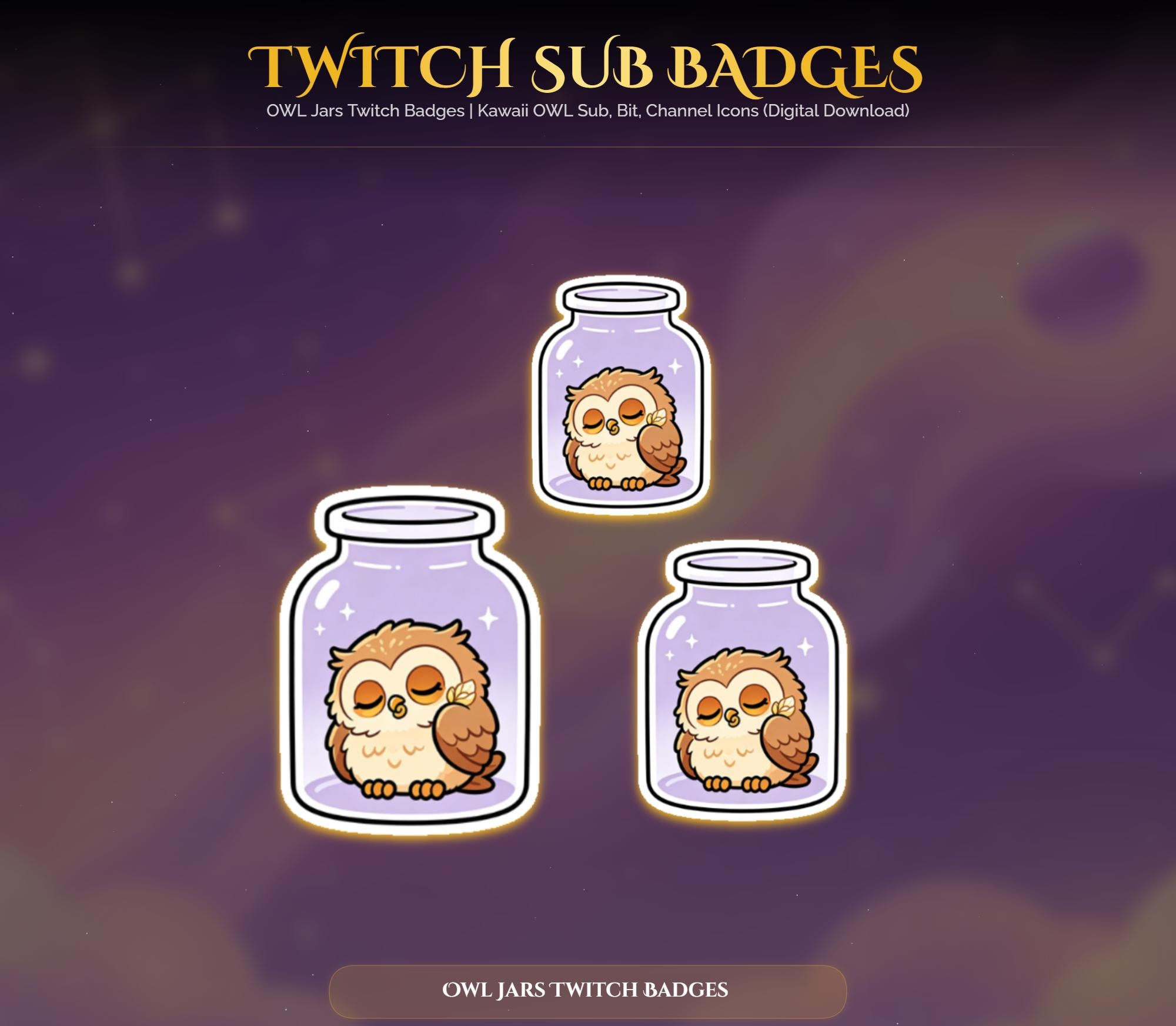 Sakura Owl Jars Twitch Badges — preview photo 3