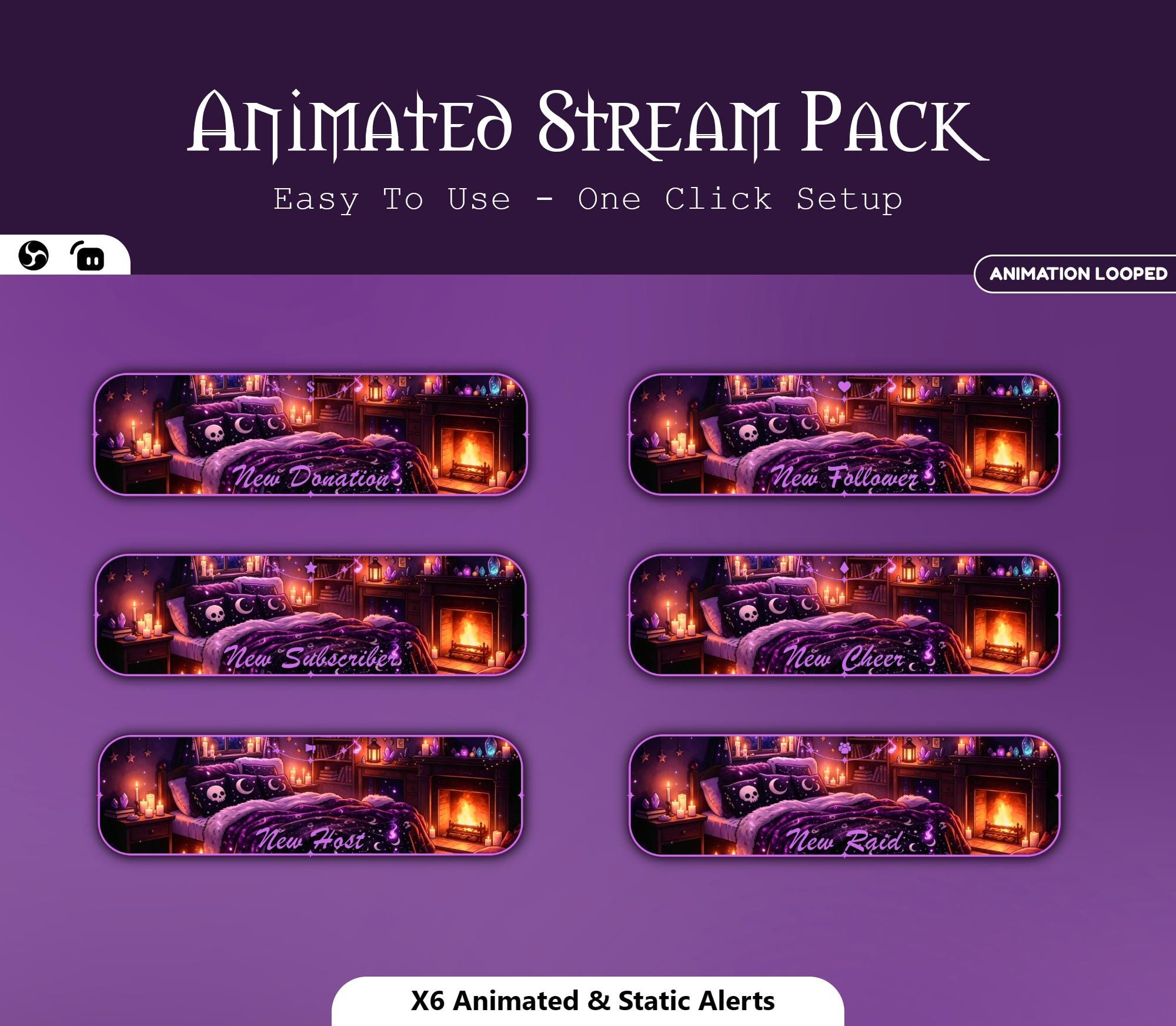 Cozy Witchy Animated Overlay — preview photo 6