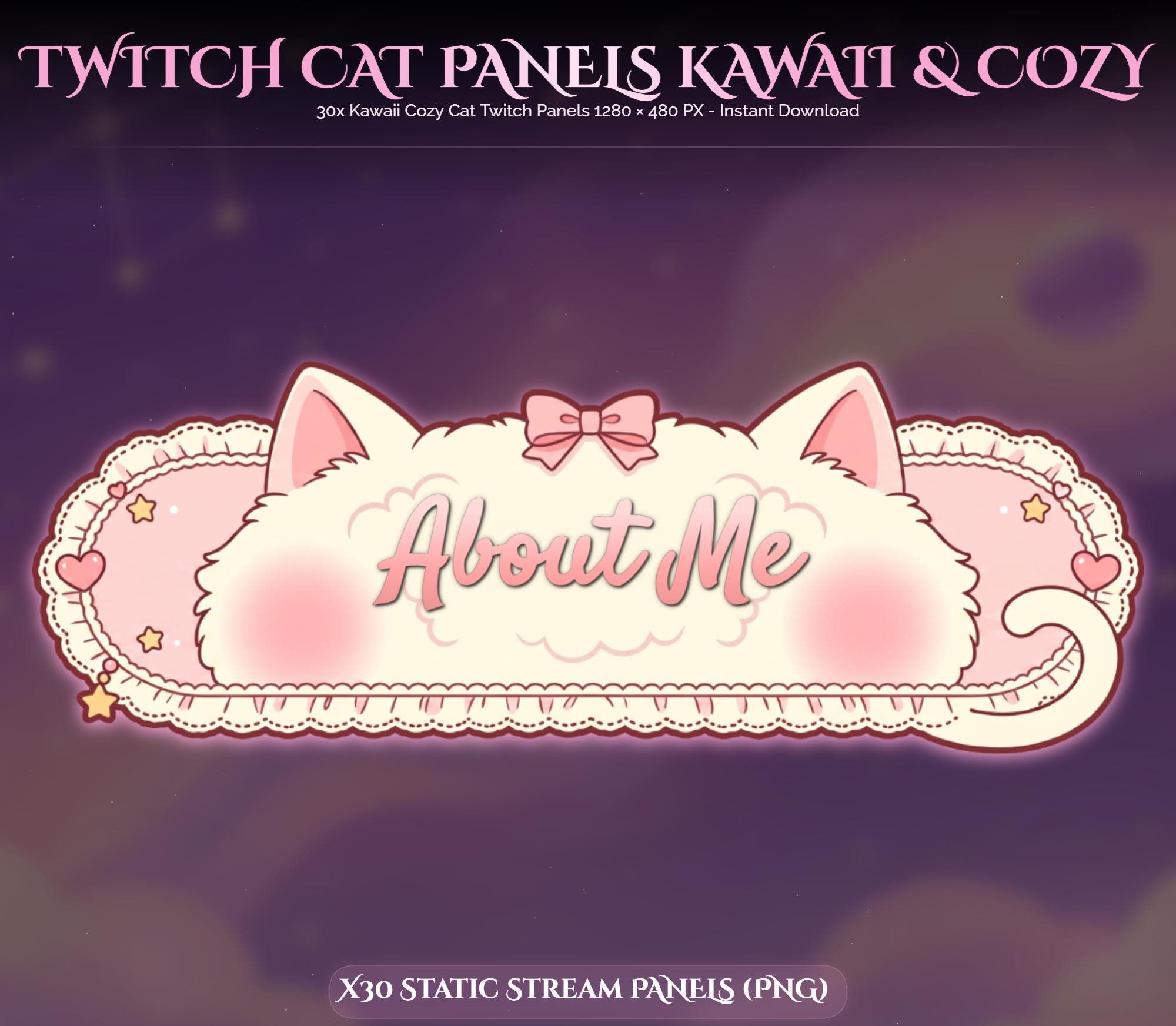 30x Kawaii Cat Twitch Panels — preview photo 2