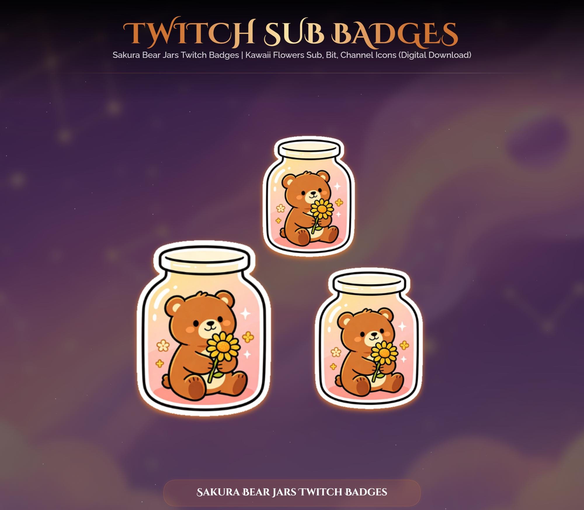 Sakura Bear Jars Twitch Badges — preview photo 4